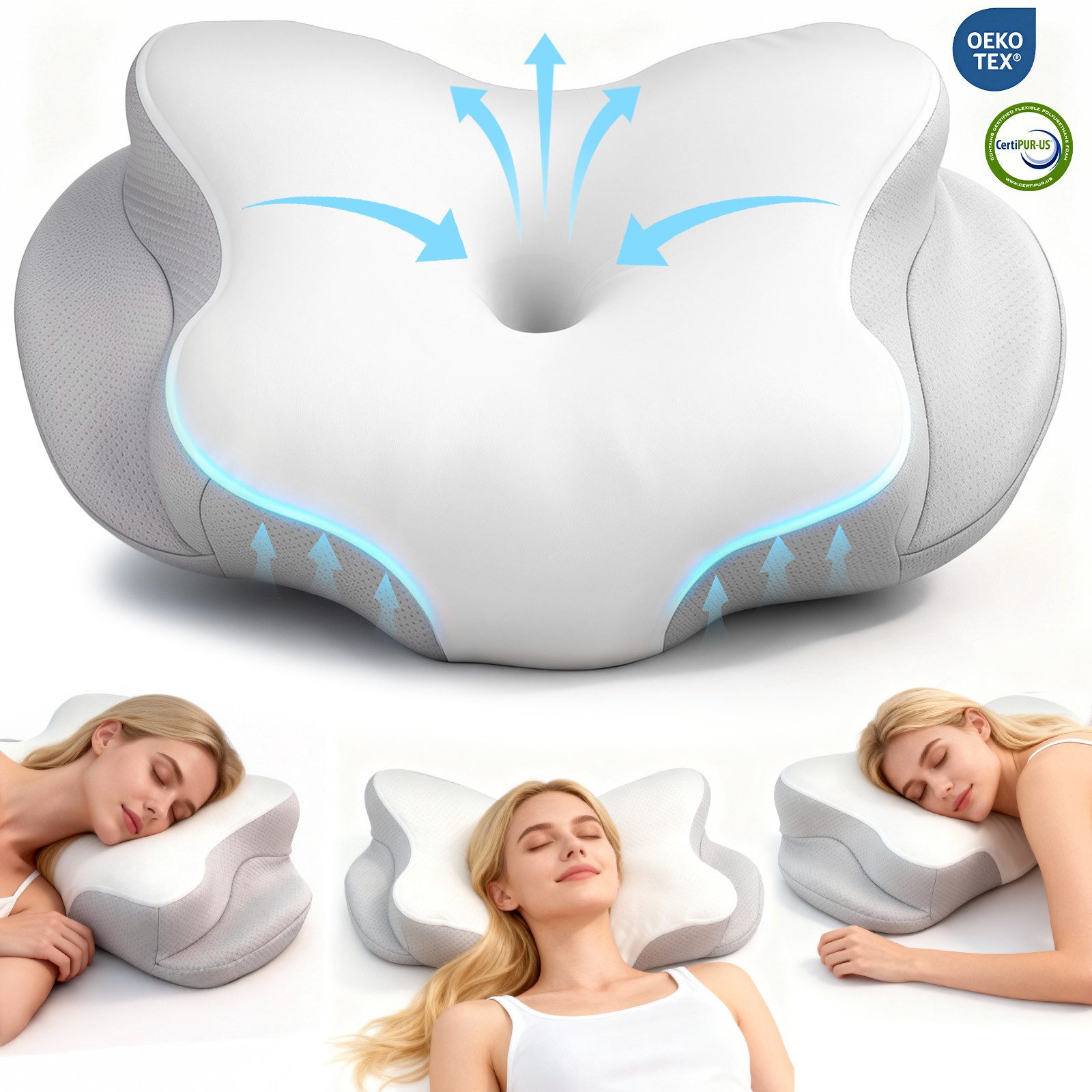 Novzep Kopfkissen Memory Foam Nackenkissen Ergonomisches Kissen Nackenstütz günstig online kaufen