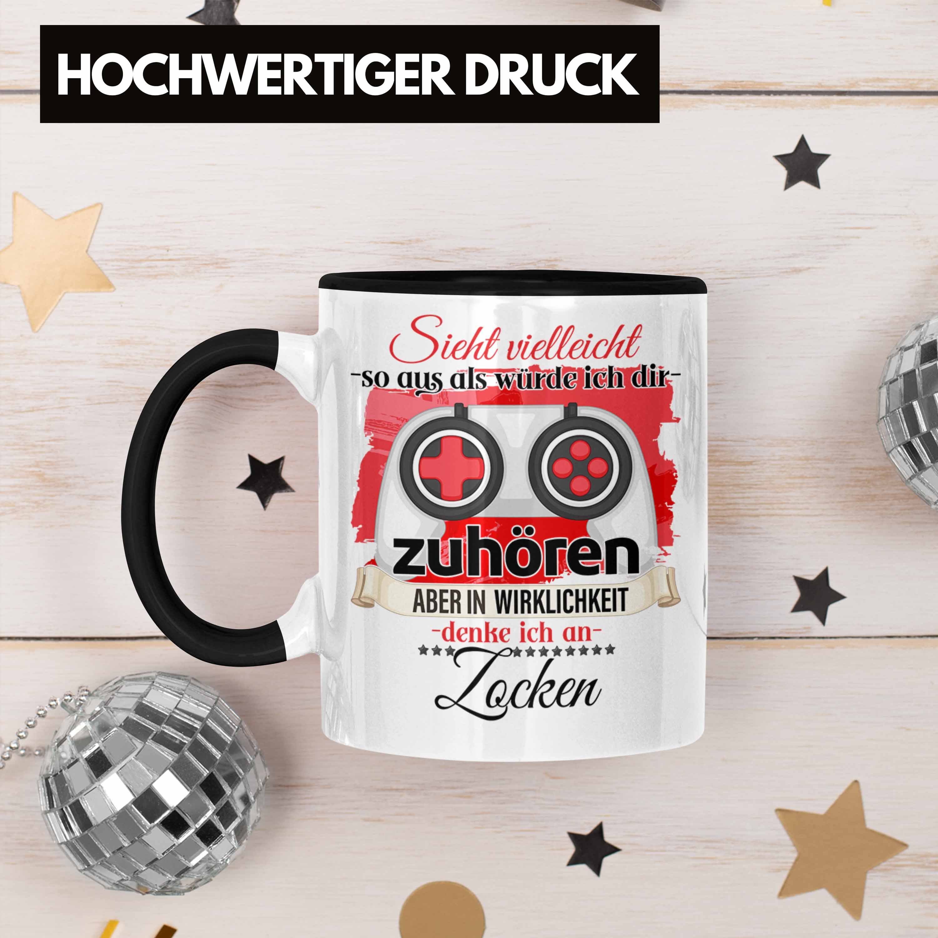 Trendation Lustig Gamer Zocker Trendation Tasse - Schwarz Geschenk Liebhaber Geschenkidee Tasse