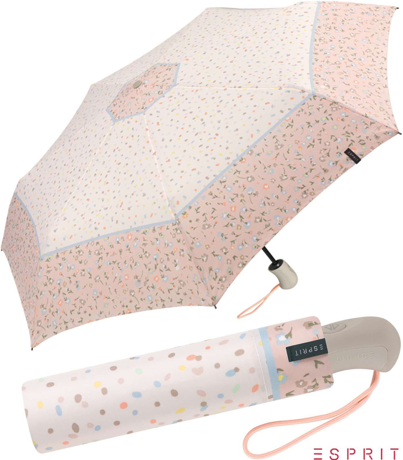 Esprit Taschenregenschirm Damen Easymatic Light Auf-Zu Automatik Potpourri, stabil-und-praktisch Stripe