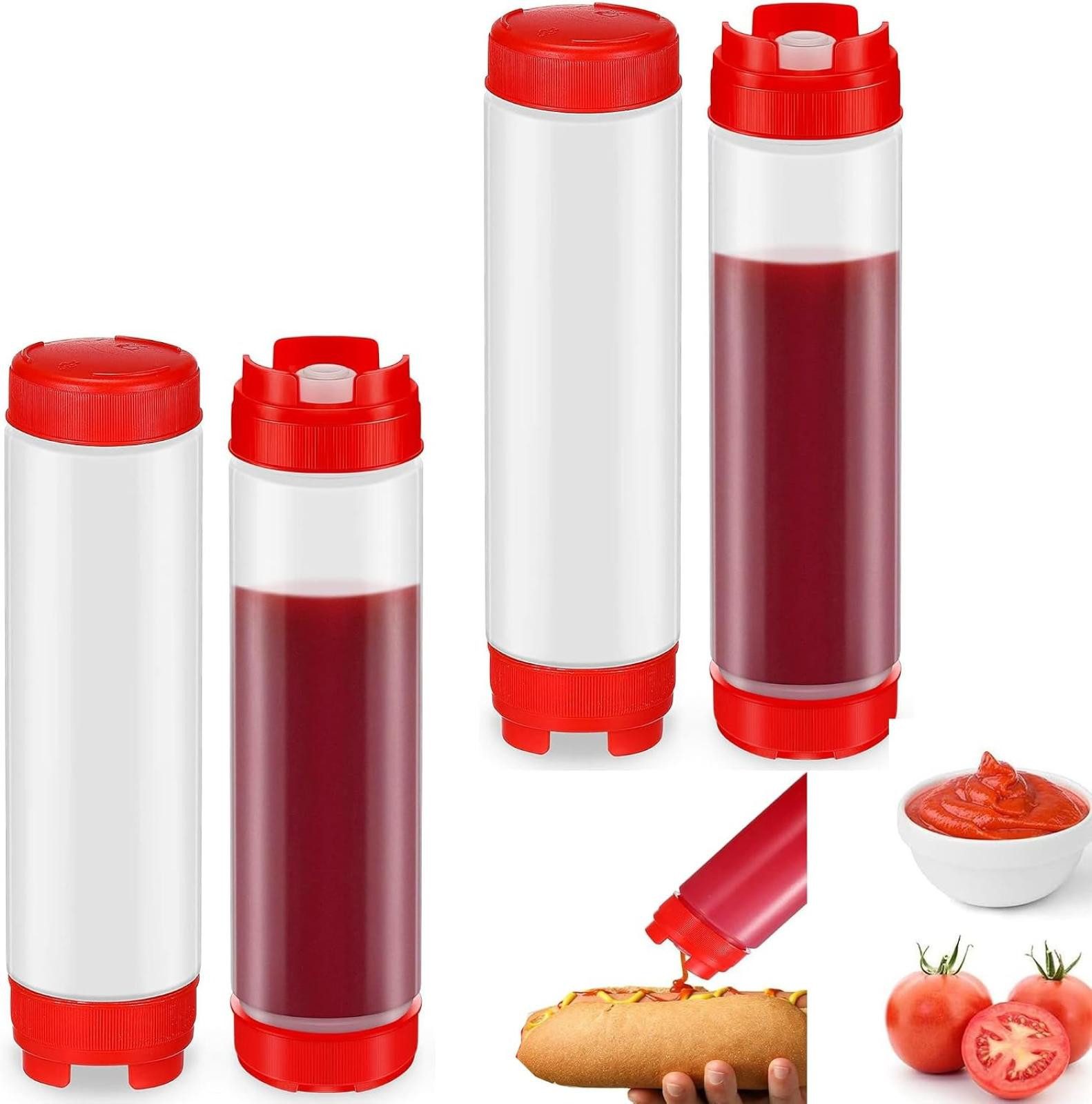 FELIXLEO Aufbewahrungssystem Quetschflasche, Saucenflasche, Ketchup Flasche, Nachfüllbar, 600, (1-tlg)