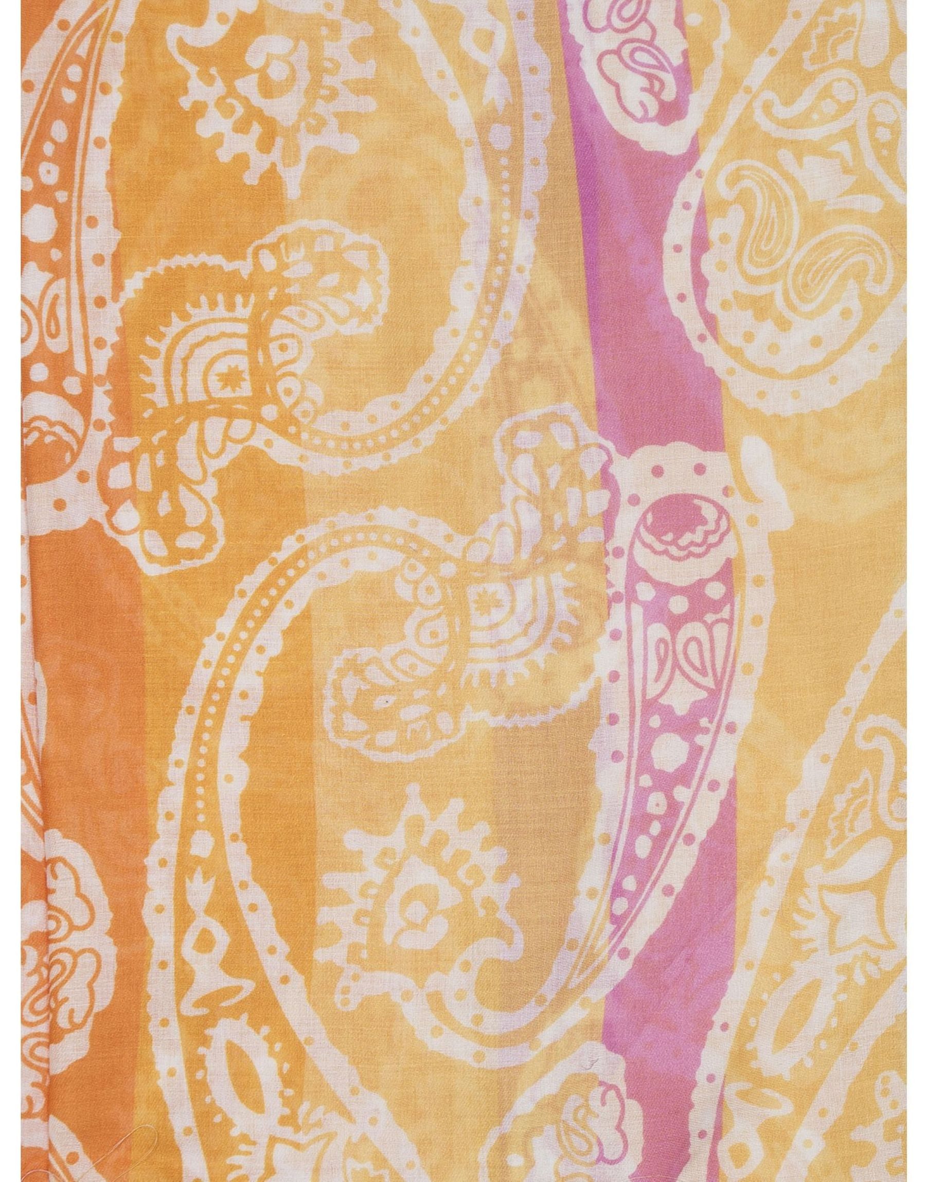 Faera Modeschal Weich gewebt Fransen Modern Aufdruck Leichtes Material, (1-St), 9638 in Orange