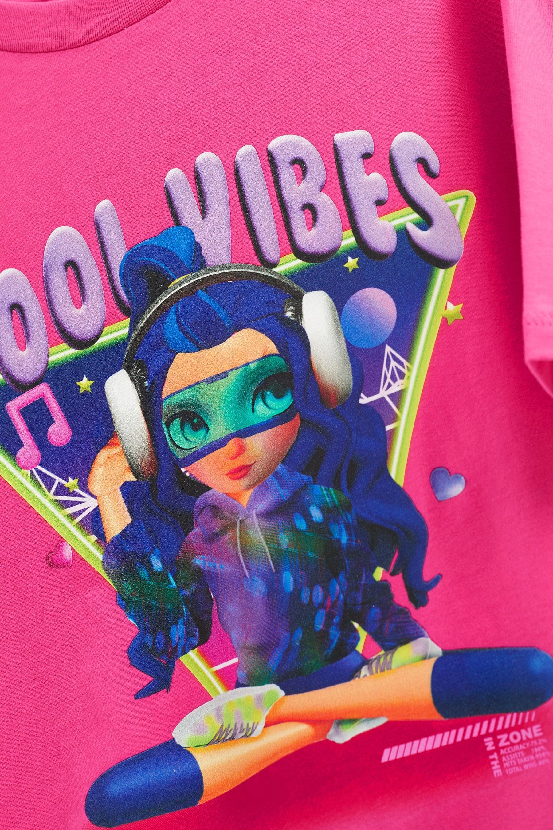 Pink Next T-Shirt Girl (1-tlg) Cool Vibes Grafikprint Oversize-T-Shirt mit