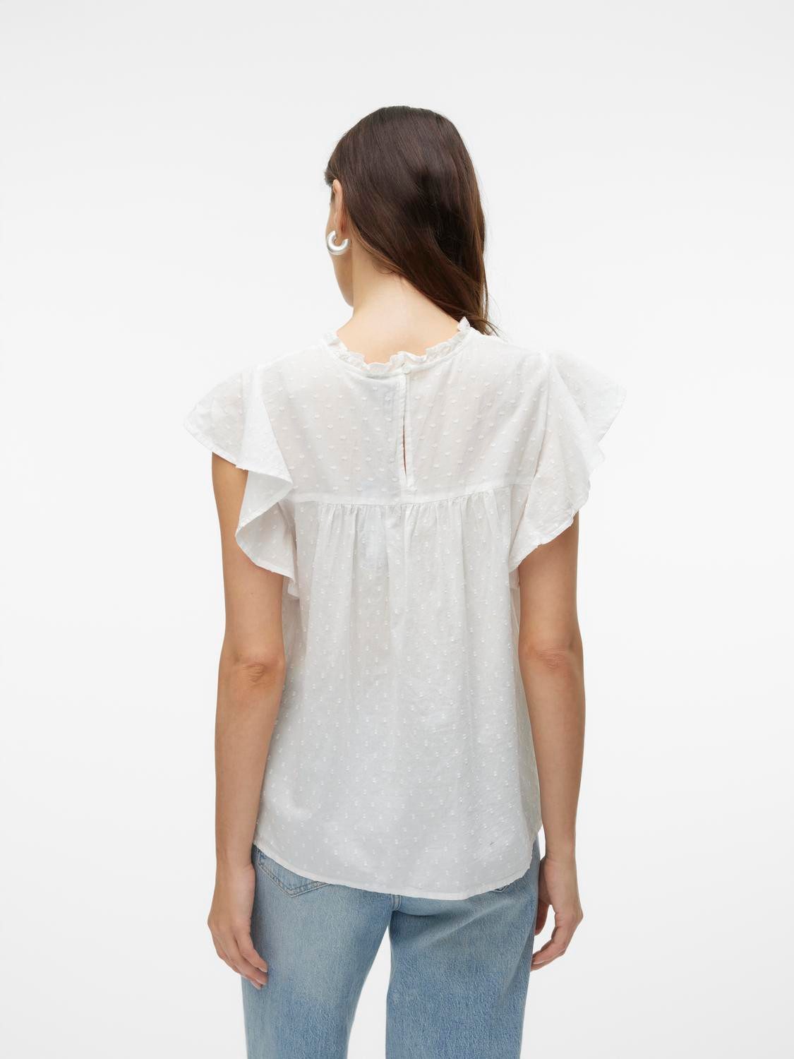 Vero Moda Blusenshirt VMTRINE SL LACE TOP WVN NOOS Baumwolle