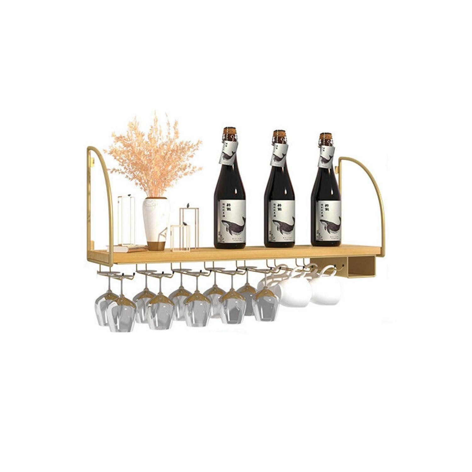 LuxusKollektion Weinregal Weinregal Wand 60cm Gold, 1-tlg.