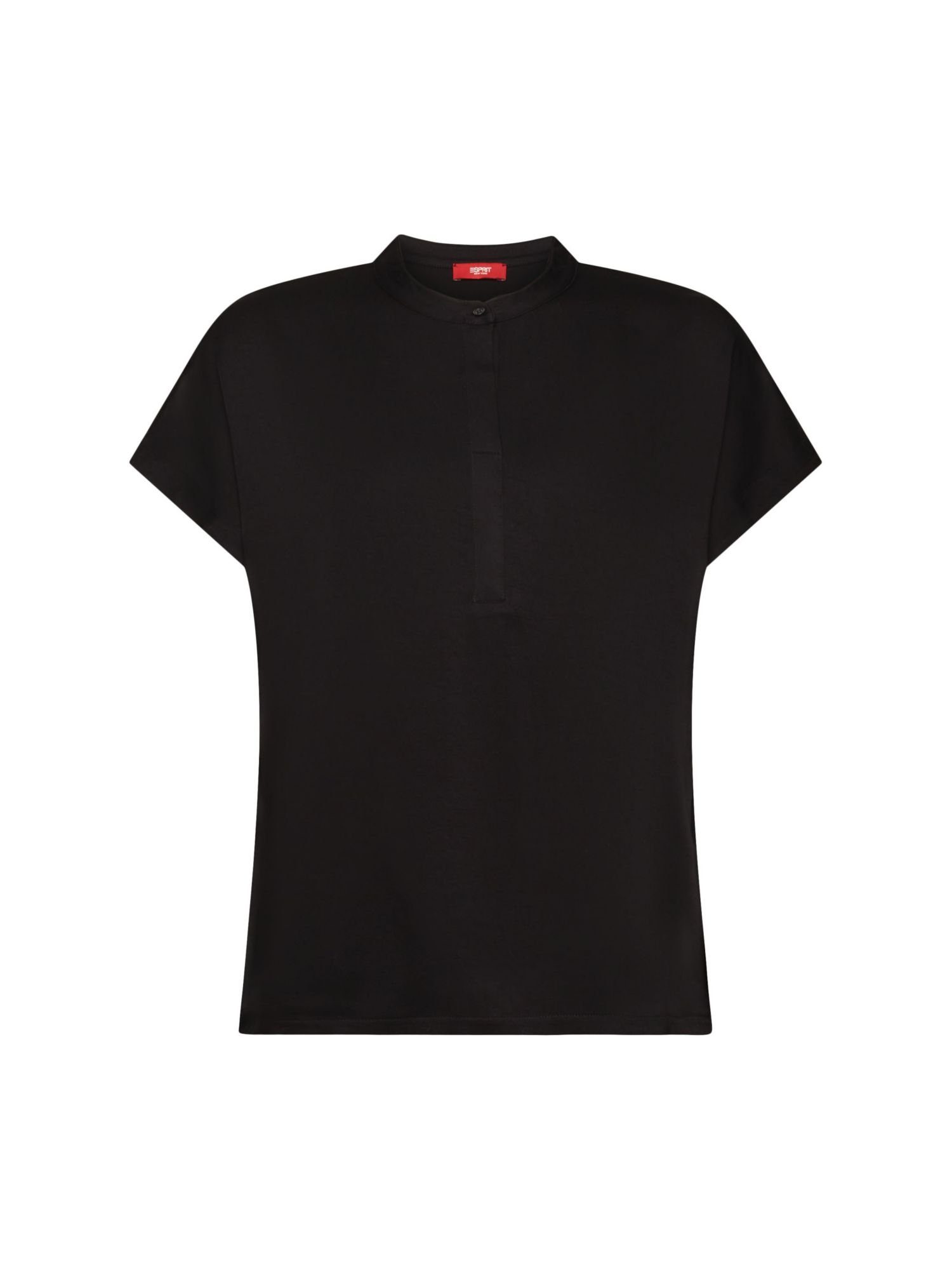 Esprit T-Shirt T-Shirt aus einem Materialmix (1-tlg) BLACK