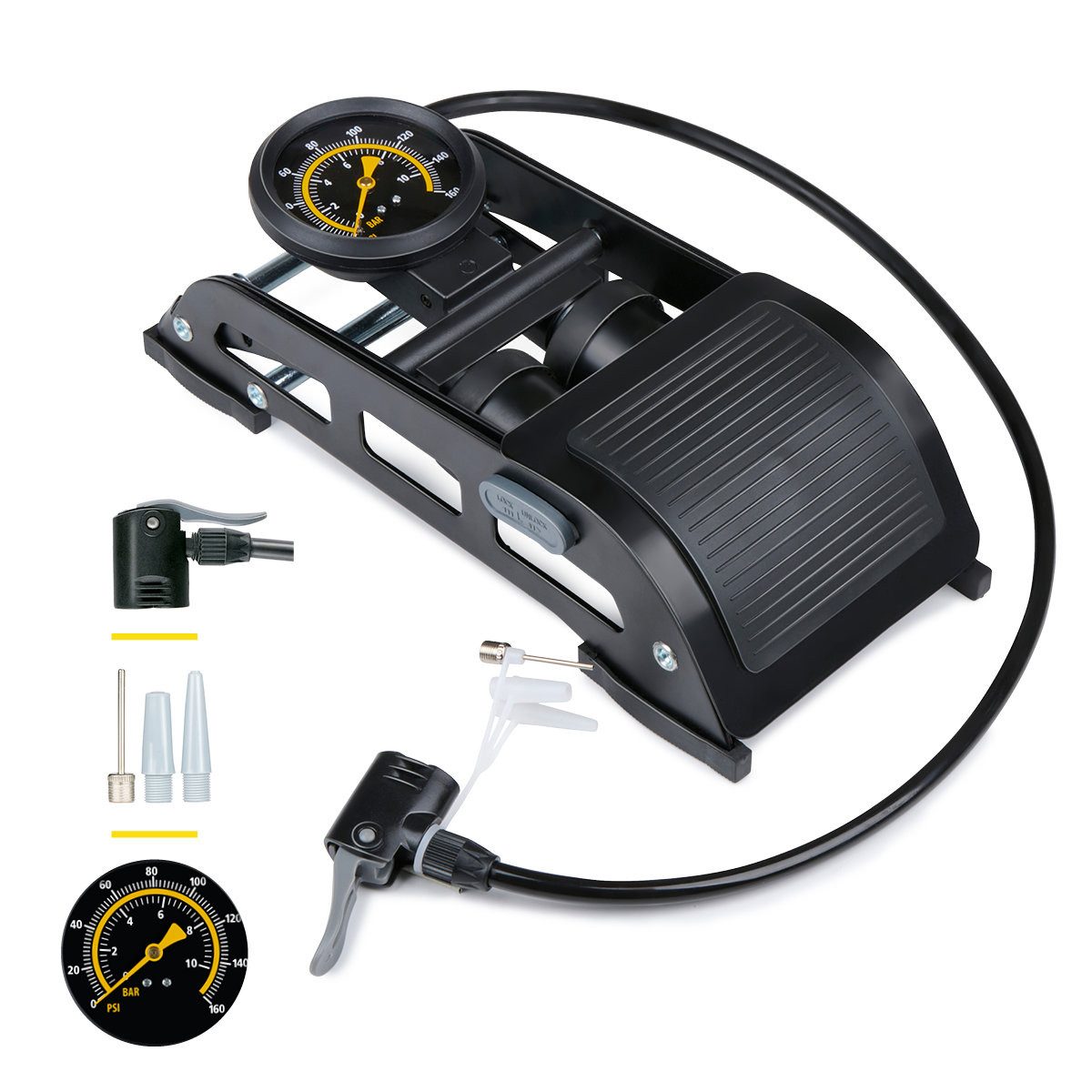 Dunlop Fahrradpumpe Dunlop Doppel-Fußpumpe