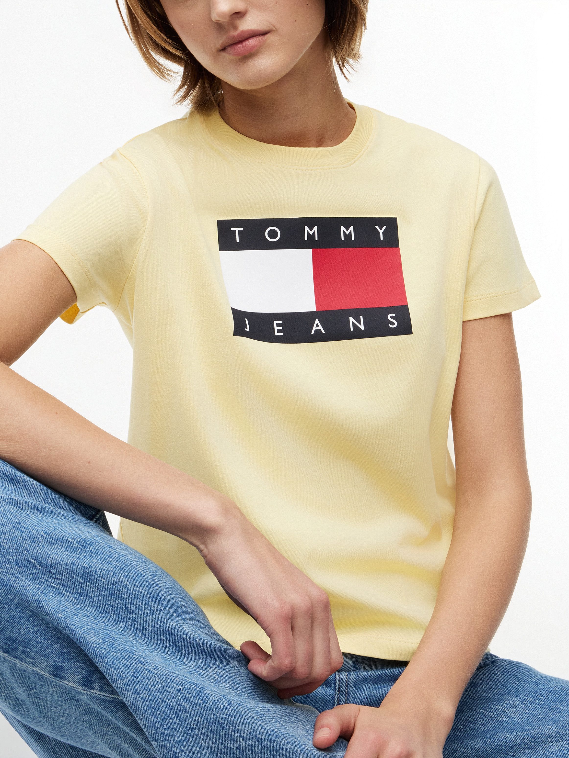 Tommy Jeans Kurzarmshirt TJW REG TJ FLAG SS TEE Baumwolle, Logodruck, regular fit
