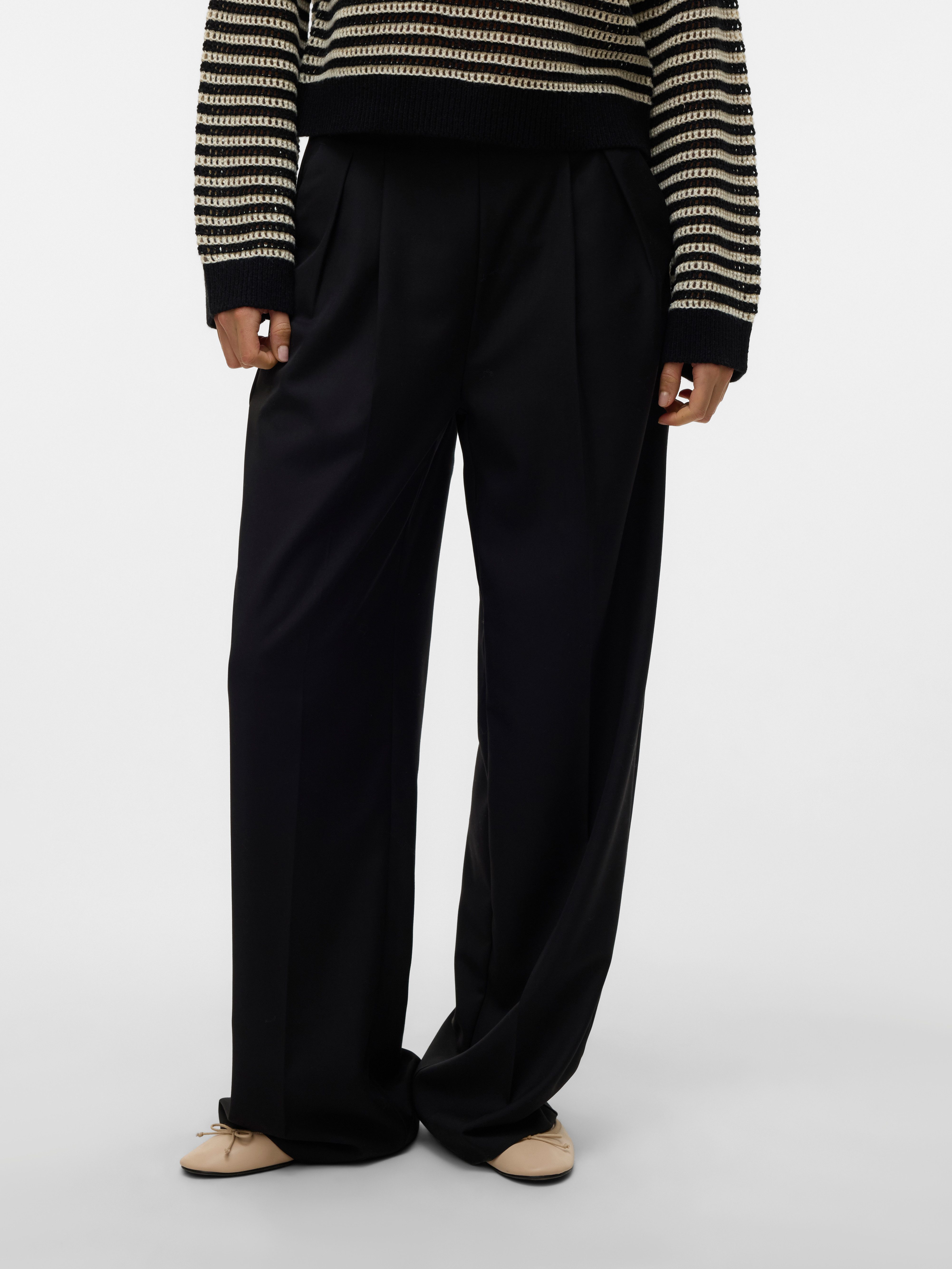 Vero Moda Anzughose VMHAILEY HW WIDE PLEAT PANT NOOS Hose mit weitem Beinschnitt, High Waist Bund