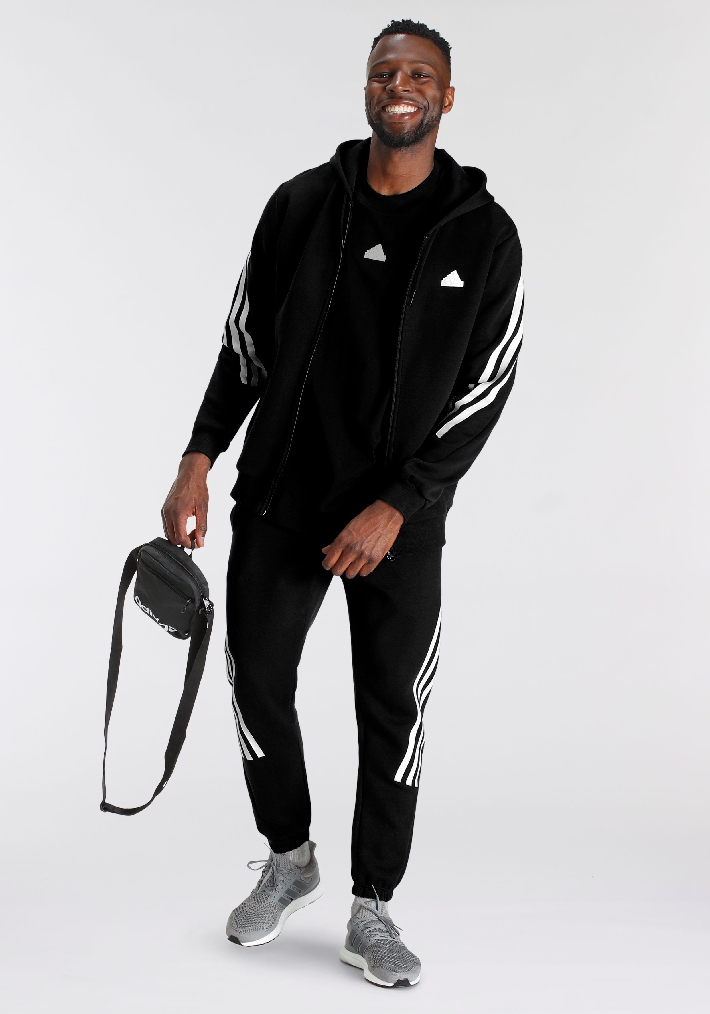 White KAPUZENJACKE Sportswear / Black ICONS FUTURE Sweatshirt adidas 3STREIFEN