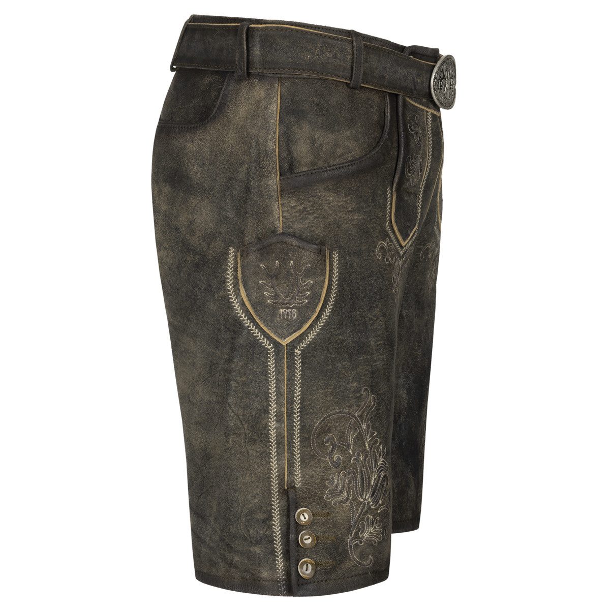 Krüger Trachtenlederhose Arijus Herren (1-tlg) Trachtenlederhose, Trachtenhose, Bayerische Lederhose, Oktoberfest