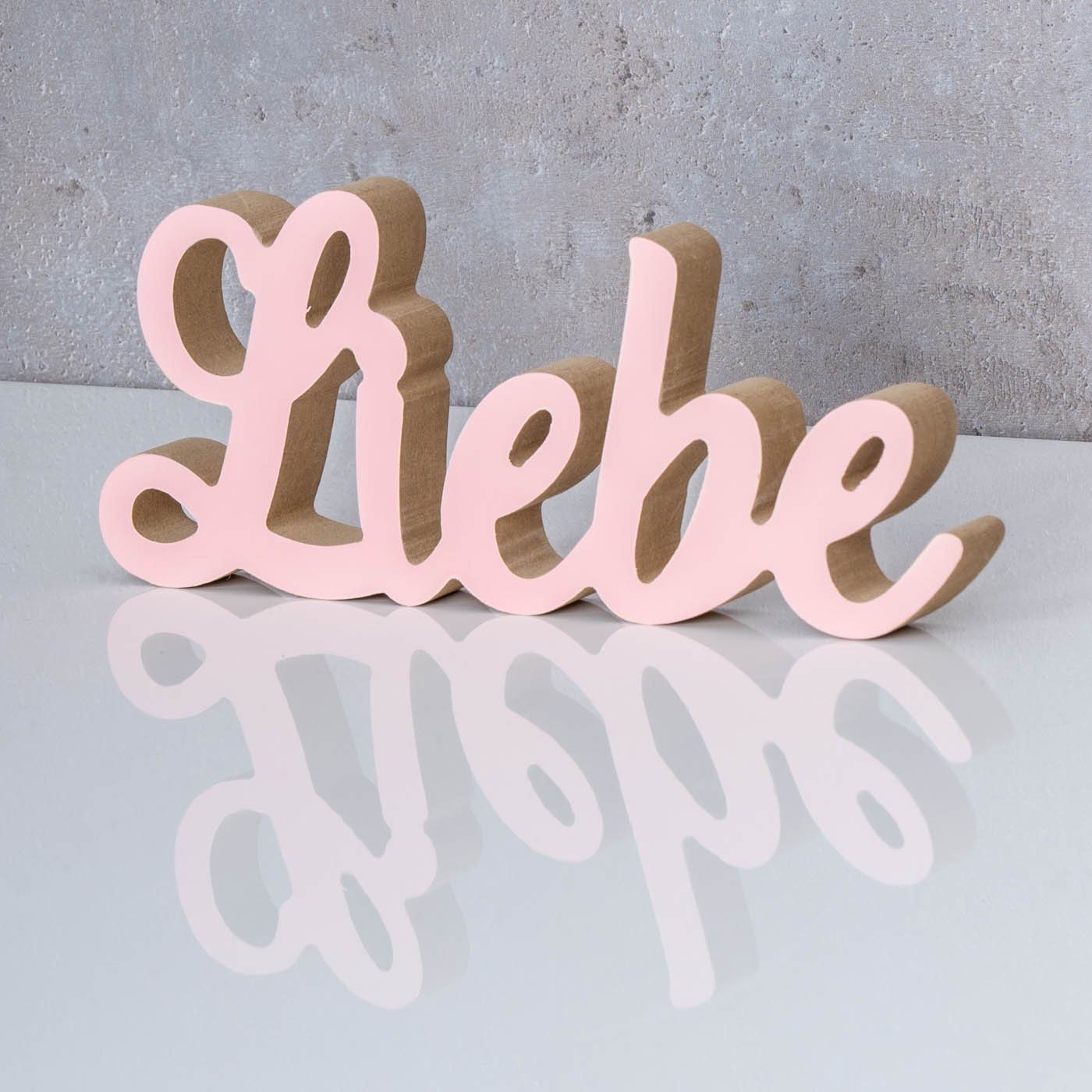 Holz Schriftzug Deko-Schriftzug, Aufsteller Pastell L22cm Deko Liebe Levandeo® Rosa Tischdeko