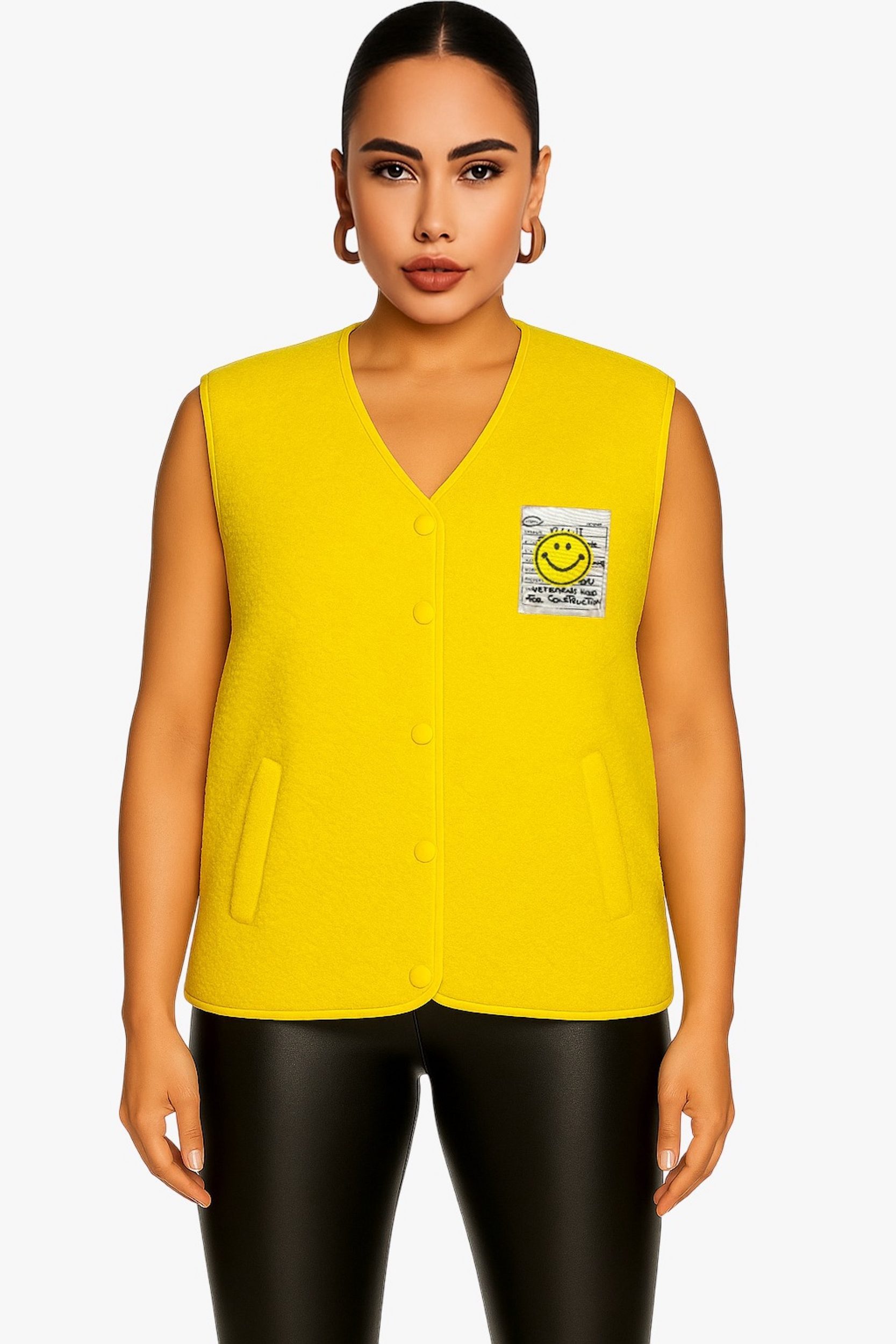 Worldclassca Fellimitatweste Worldclassca Teddy Weste Smiley Kuschelig Kurz Herbst Winter Ärmellos Neue Kollektion - Stilvolle und gemütliche Mode für Damen