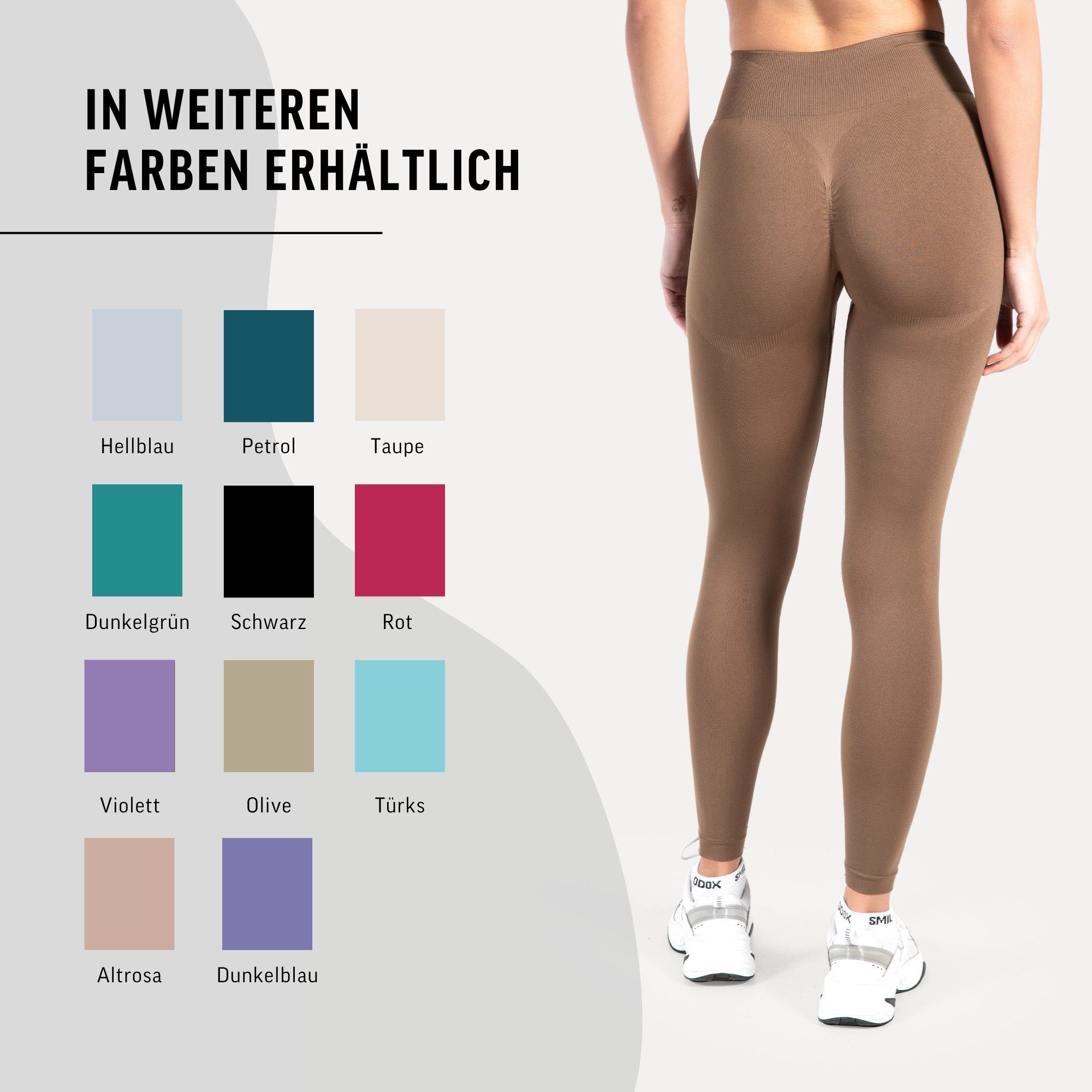 Smilodox Leggings Slayton Scrunch, Seamless Push-Up Sporthose High Waist V-Shape Bund Invisible Scrunch Blickdicht Yogahose, Fitness Gym Yoga Alltag – Bild 4 von 5