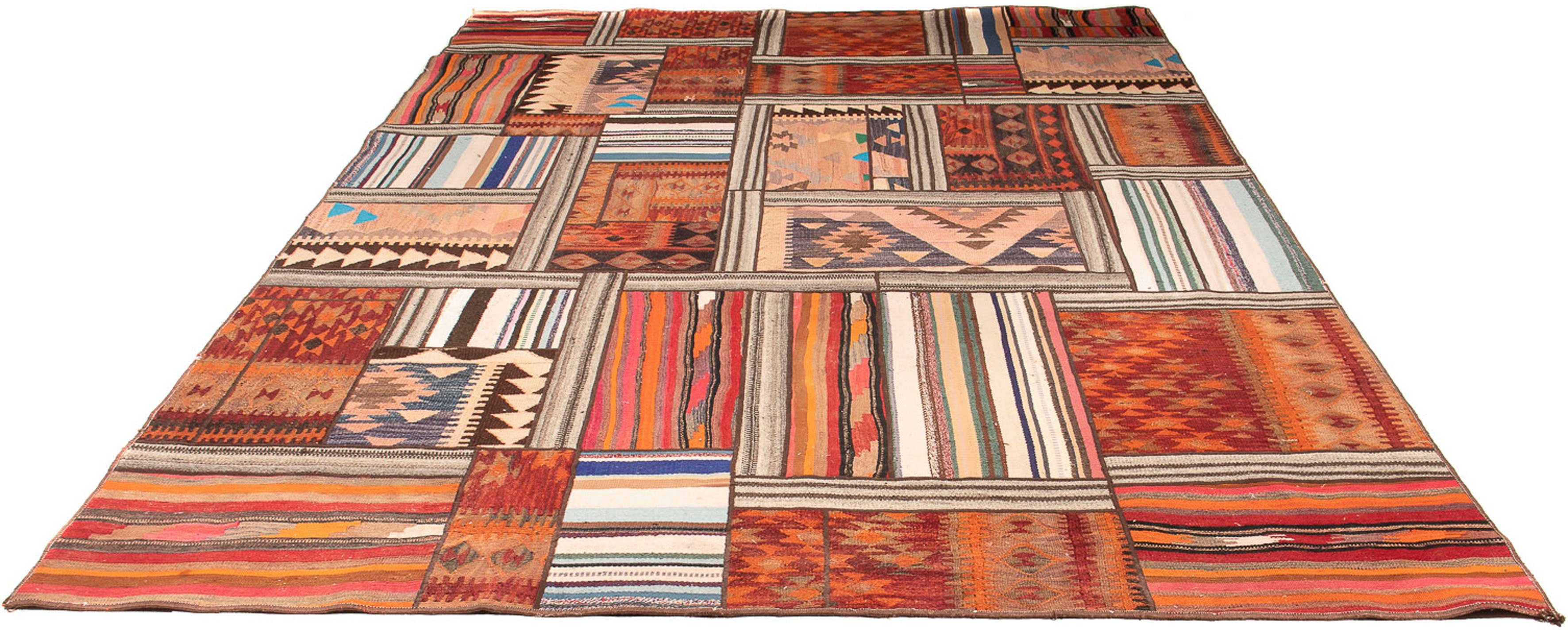 Teppich Patchwork - 350 x 250 cm - mehrfarbig, morgenland, rechteckig, Höhe: 7 mm, Wohnzimmer, Einzelstück