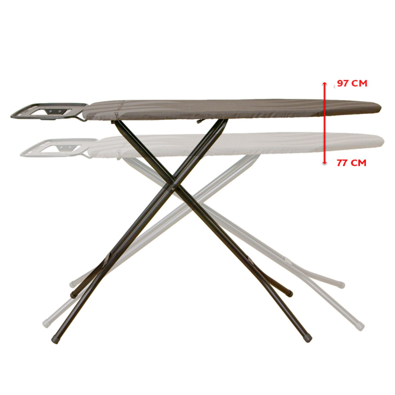 Vileda Bügelbrett Total Reflect Ultimate, Bügelfläche 120x38 cm, Reflektiert Wärme und Dampf zurück auf die Textilien