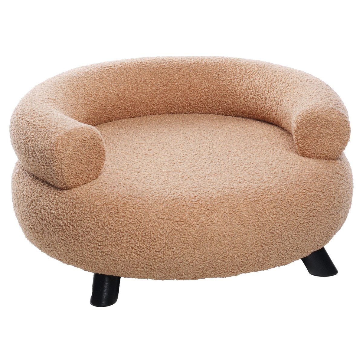 Flamingo Tierbett Hundesofa Dudo rund beige