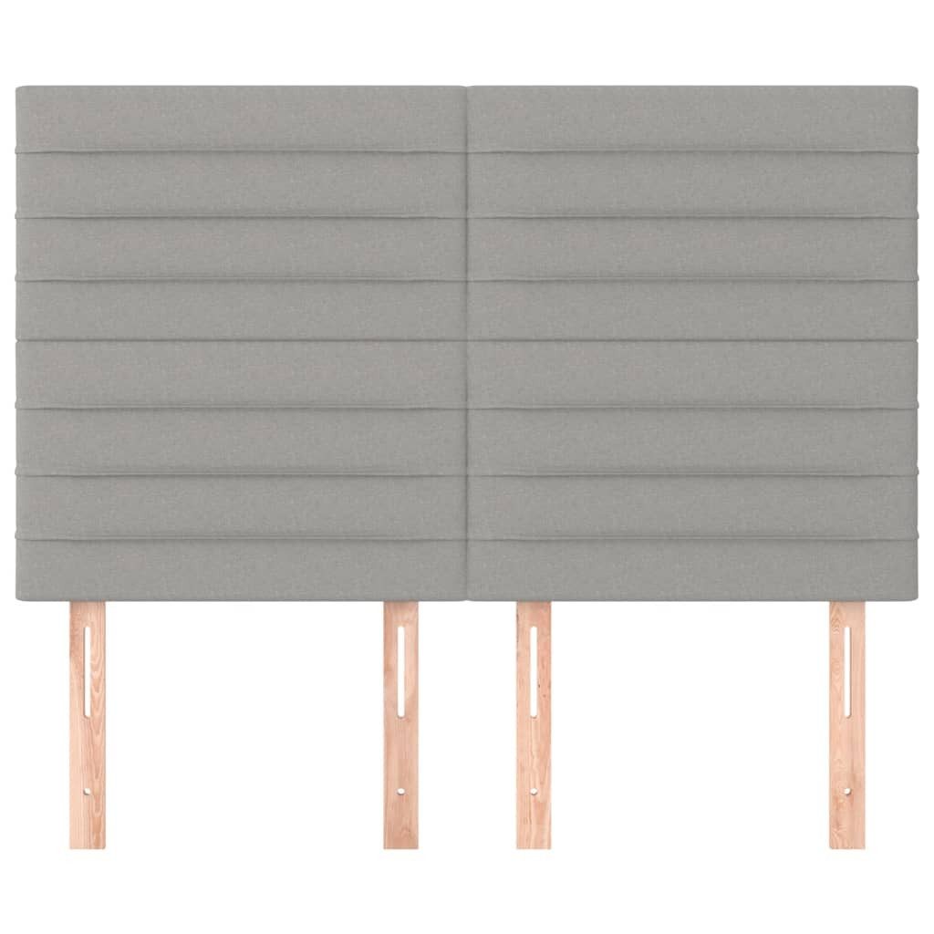 vidaXL Bett Kopfteil Hellgrau 144x5x118/128 cm Stoff (1-tlg)