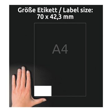 Avery Zweckform Etiketten 6174, 630 Stück, Kennzeichnung (70x42,3 mm), selbstklebend