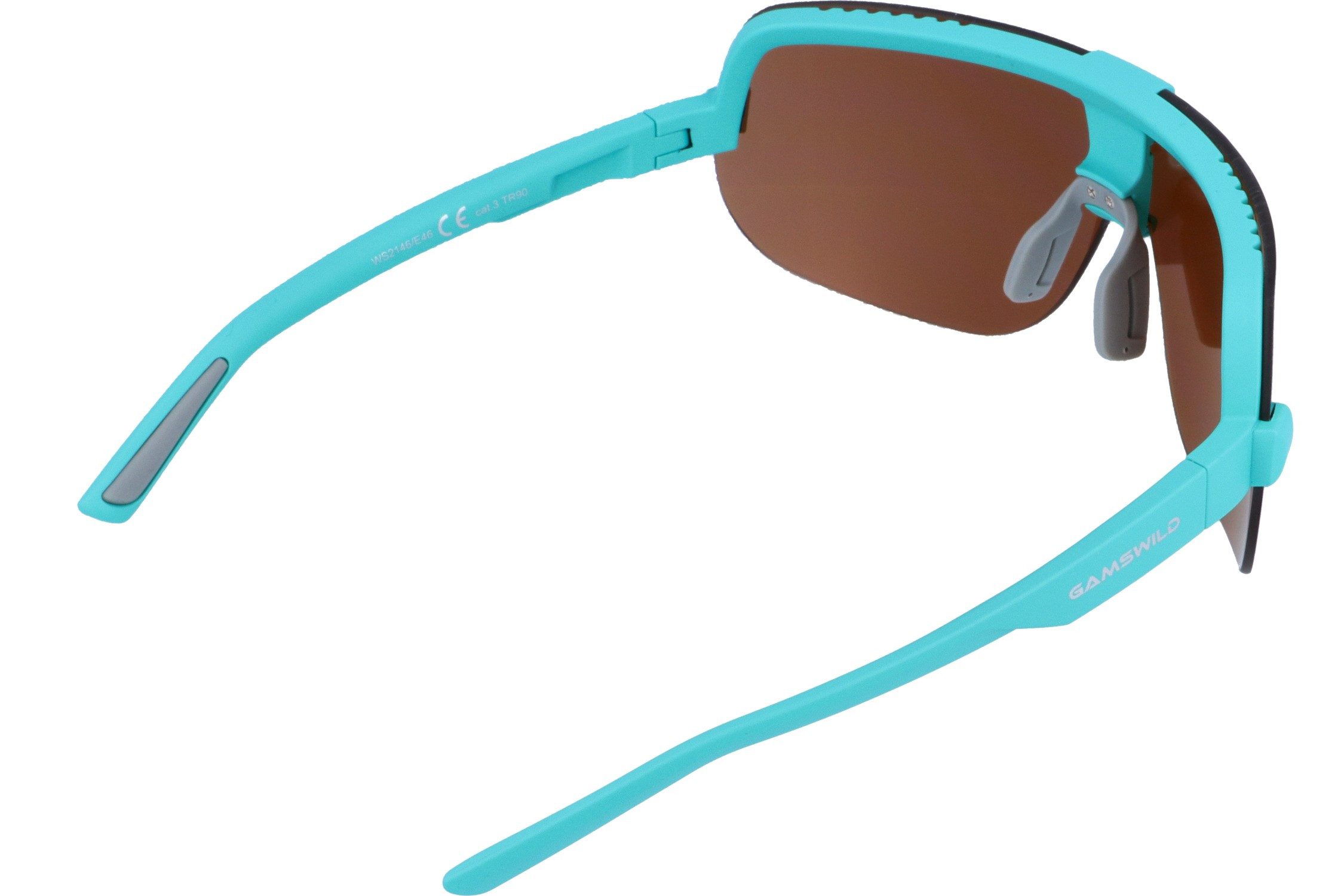 Gamswild Monoscheibensonnenbrille UV400 Sonnenbrille Skibrille Fahrradbrille große Scheibe WS2146 Sportbrille TR90 grün, pink, grau-blau