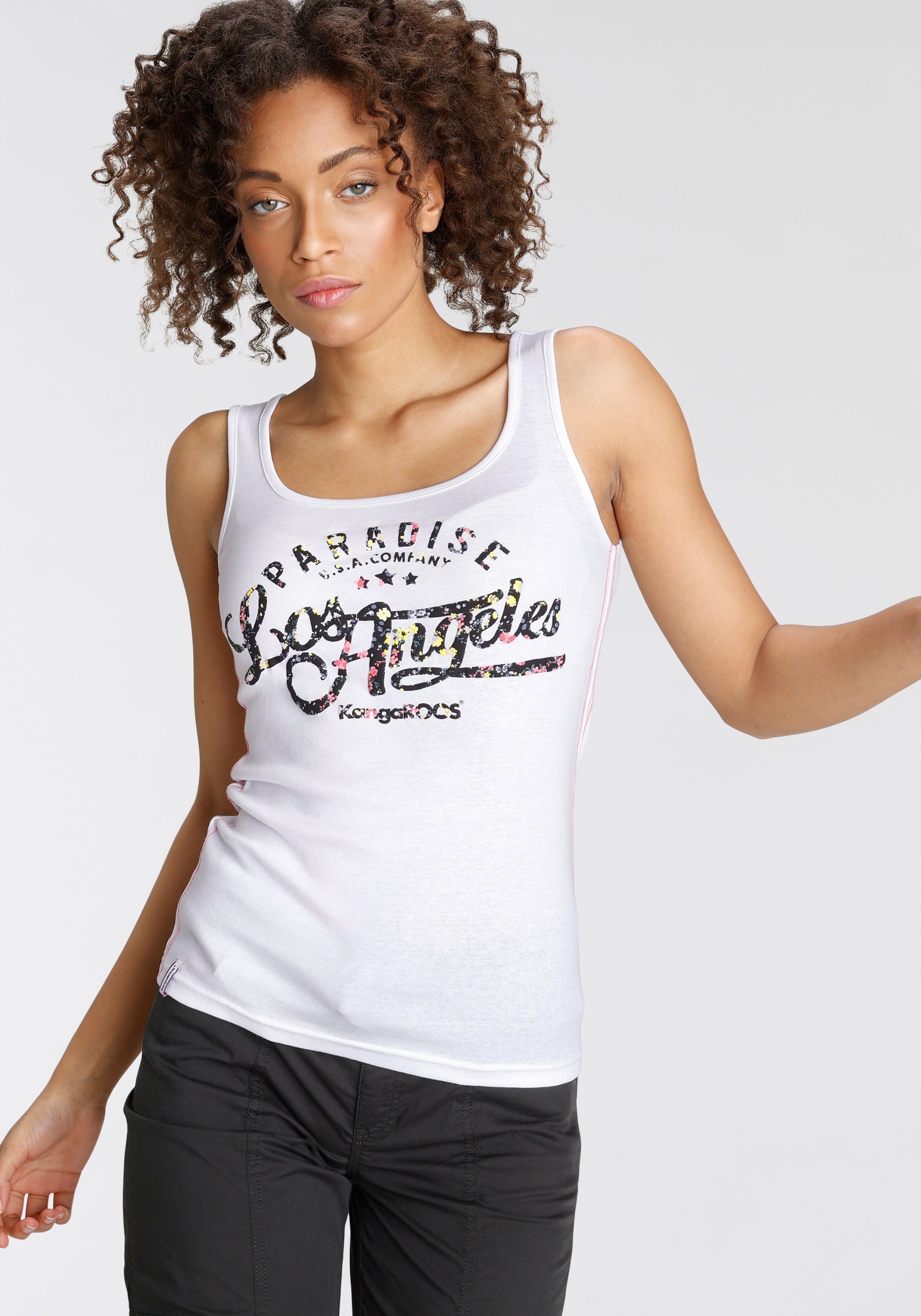 KangaROOS Tanktop mit blumigem Puff-Print günstig online kaufen