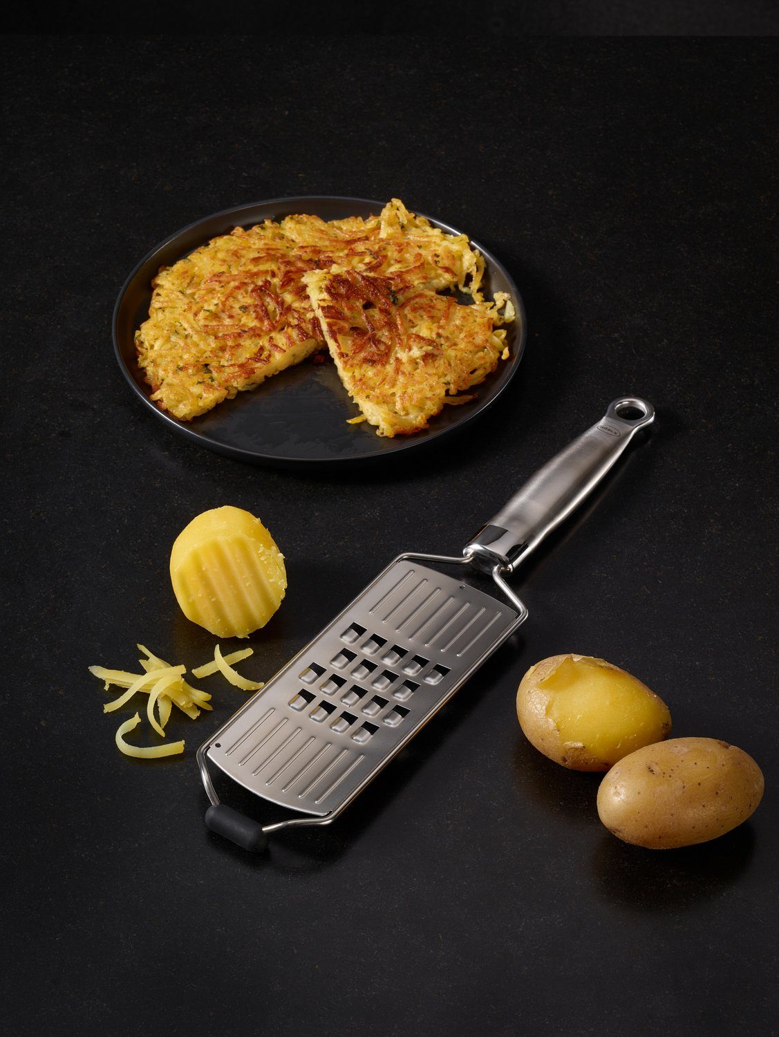 RÖSLE Küchenreibe, Edelstahl 18/10, (1-St), Grobreibe für Kartoffeln oder Käse, mit ergonomischem Griff