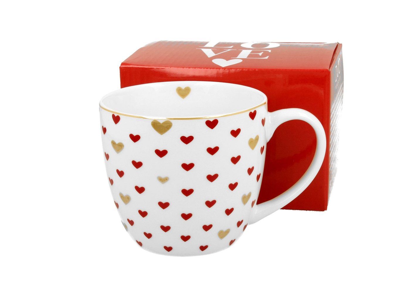 Tasse Hearts 3 Herzen - Porzellan 0,46 L - im Geschenkkarton