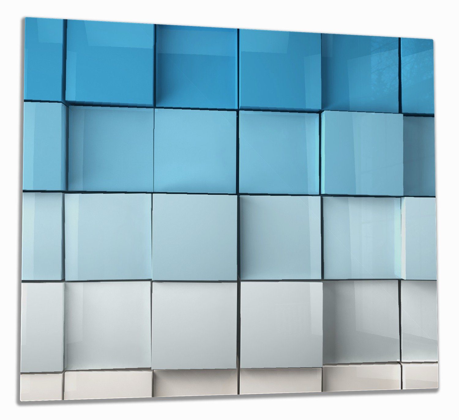 Wallario Herd-Abdeckplatte Blau-weiße Kisten Schachteln Noppen), Muster, inkl. (Glasplatte, tlg., Größen 5mm verschiedene ESG-Sicherheitsglas, 1