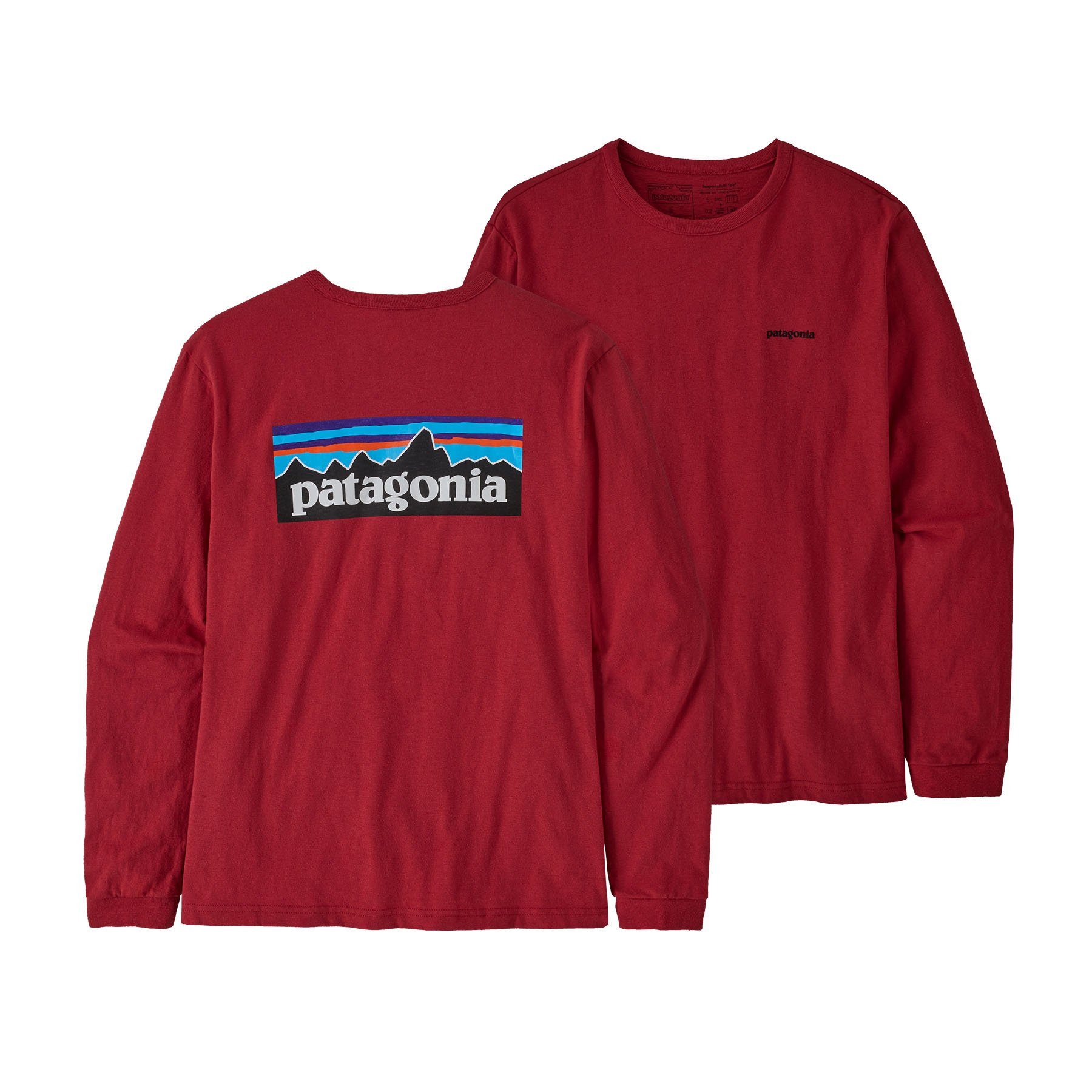 P-6 Adult Patagonia red Responsibili-Tee sumac Langarmshirt Patagonia Langarmshirt Damen Logo
