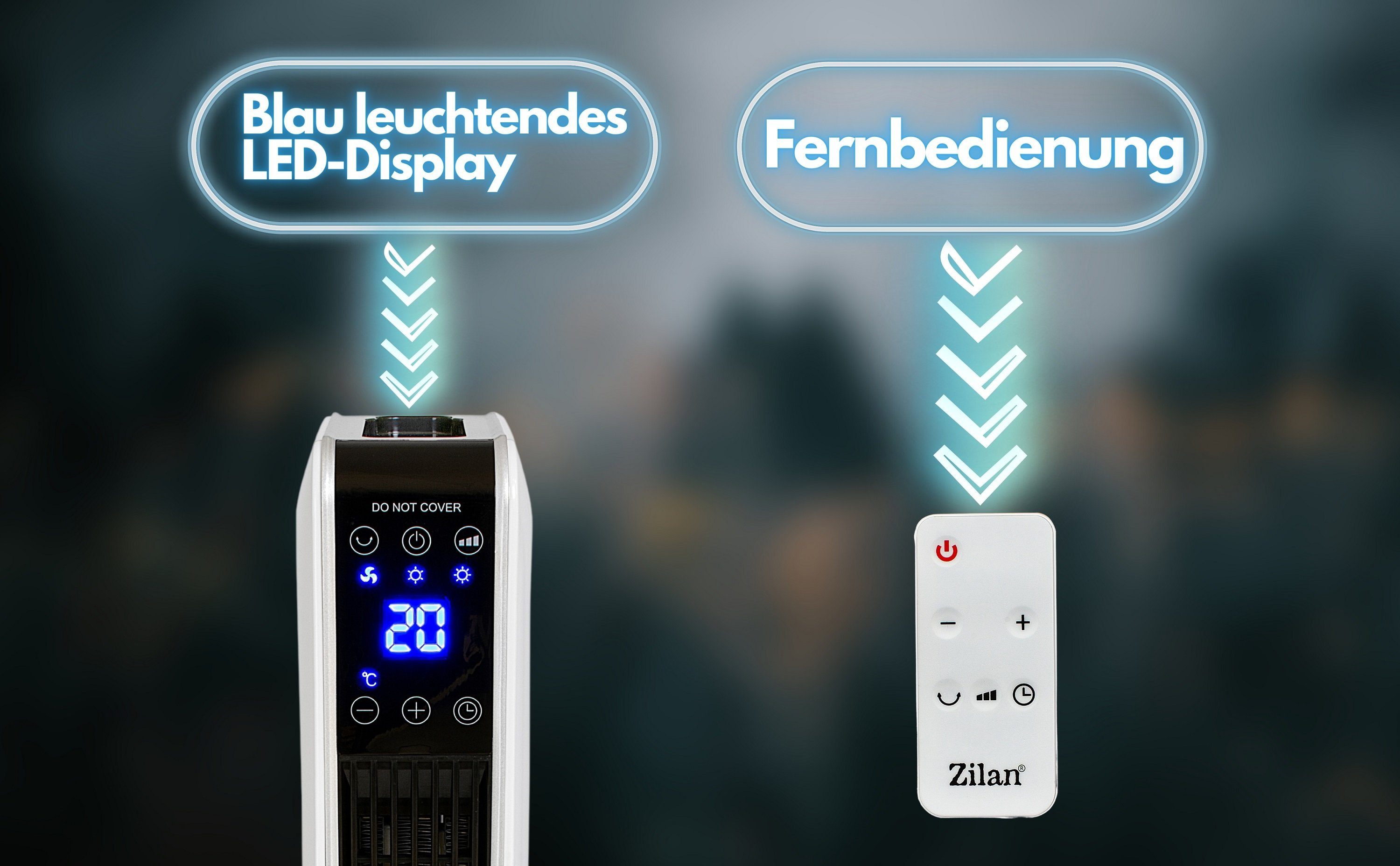 Zilan ZLN-2069 Heizlüfter m. Fernbedienung 8h Timer 2200 W günstig online kaufen