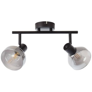 Brilliant Deckenleuchte Reflekt, Lampe Reflekt Spotrohr 2flg schwarzmatt/rauchglas 2x D45, E14, 18W