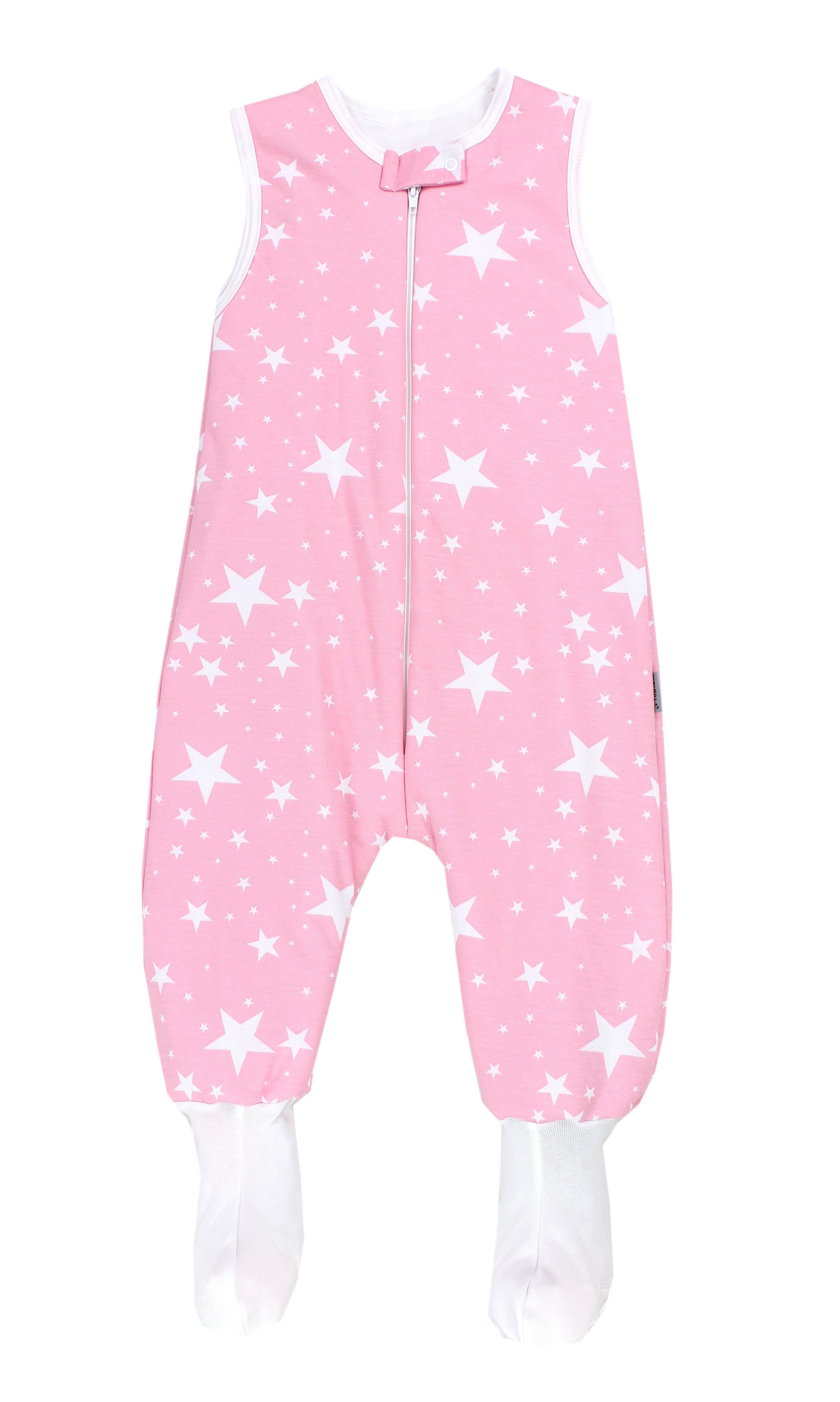 / Winterschlafsack Rosa OEKO-TEX Füßen Weiße Sterne mit 2.5 zertifiziert, Babyschlafsack Beinen TOG und TupTam