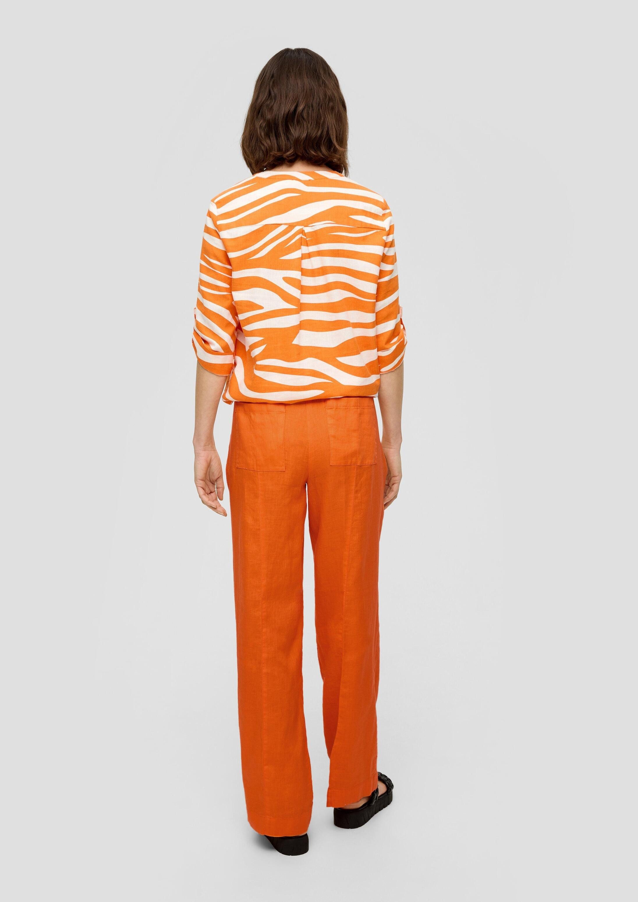 s.Oliver Chinos Hose Regular: Leinenhose mit weitem Bein