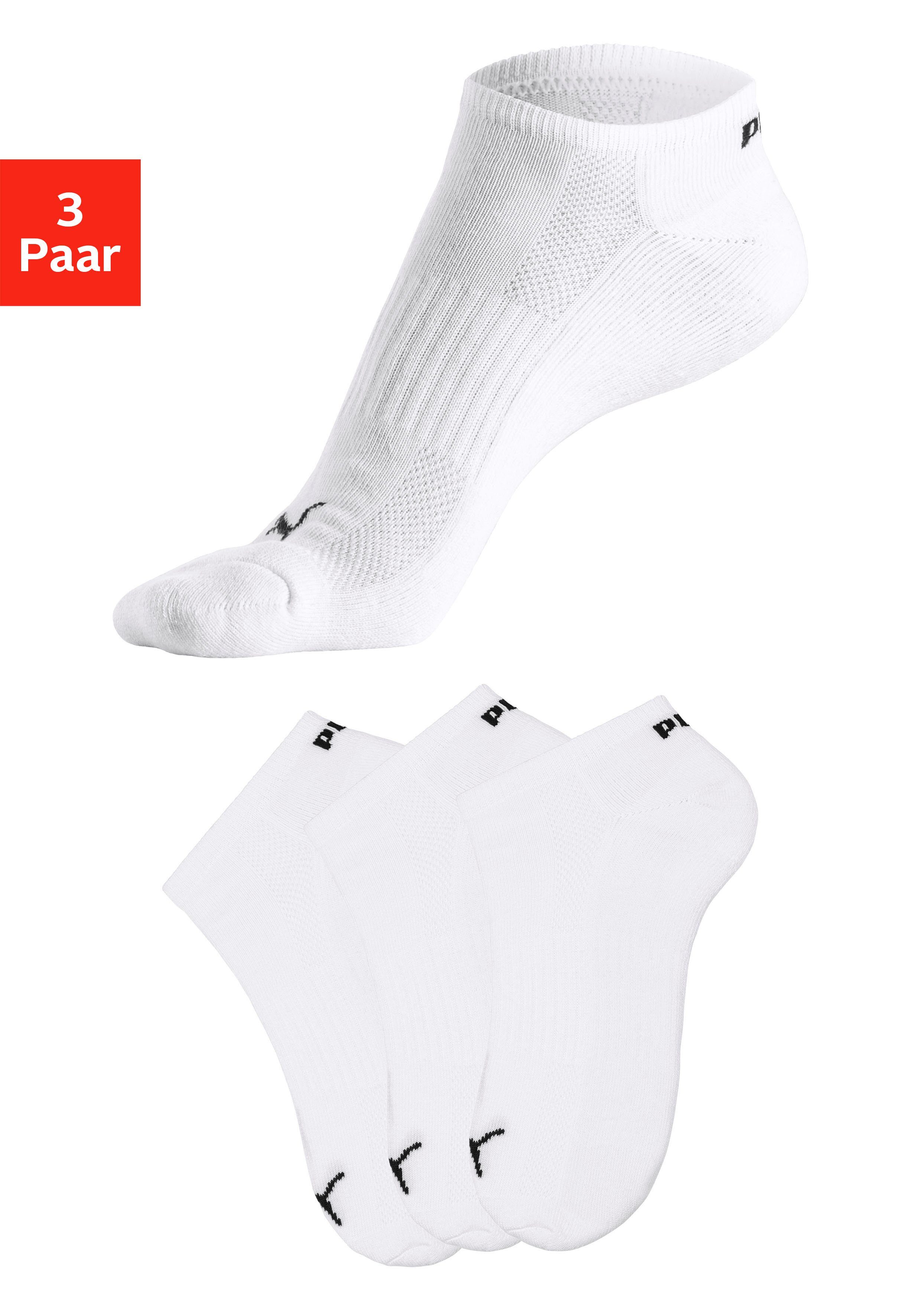 Frottee Sneakersocken PUMA 3x weiß mit (3-Paar)