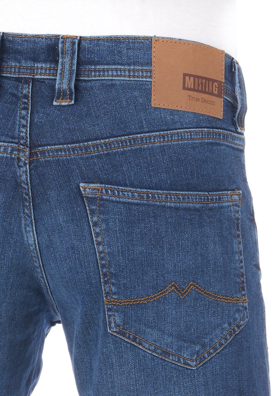 MUSTANG Tapered-fit-Jeans Herren Jeanshose Oregon Denim Mid Denim mit Stretch (1009374-883) Blue Fit Tapered Hose