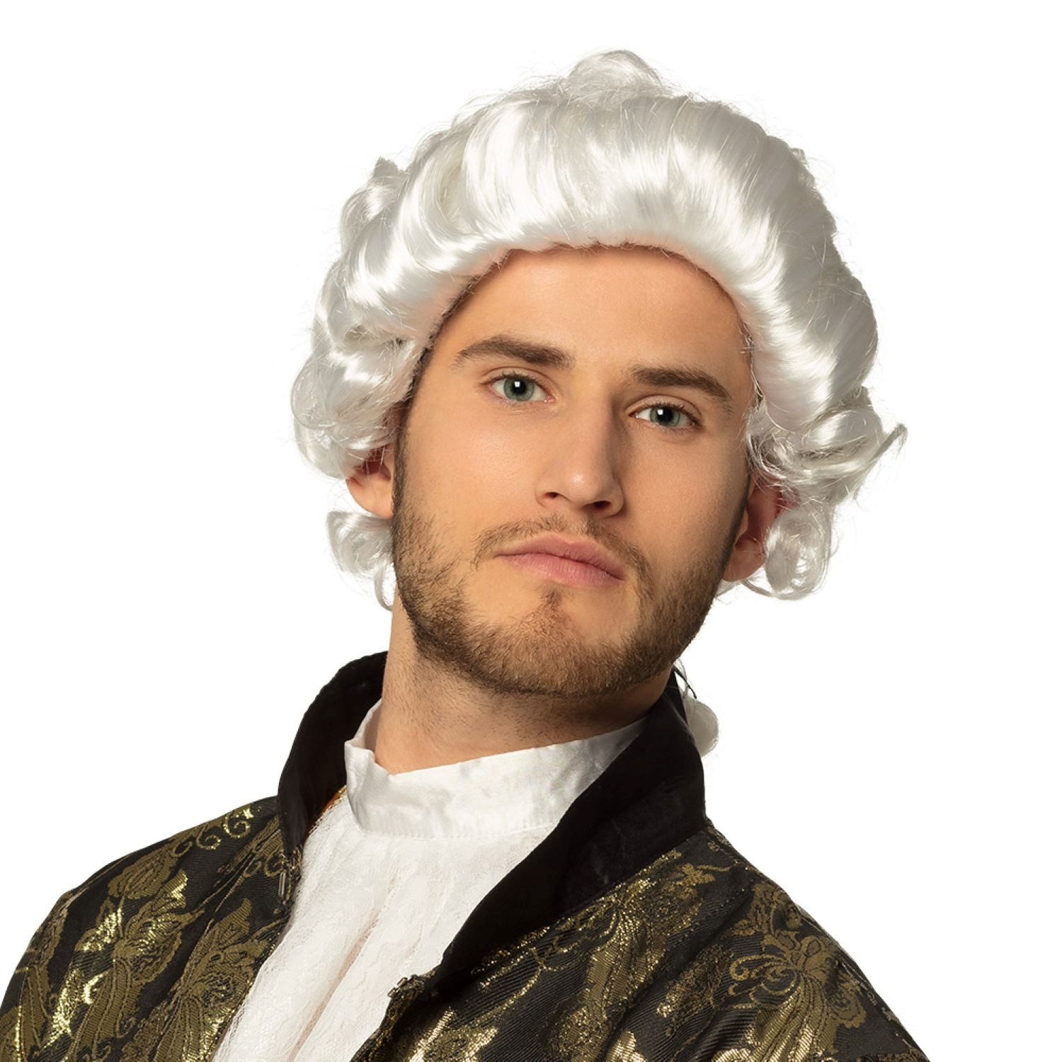 Kostüm-Perücke Perücke Barock für Herren, Weiß