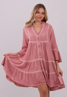YC Fashion & Style Tunikakleid "Vintage Rosa Fließendes Tunikakleid aus 100% Viskose" Boho, Casual, Hinten länger