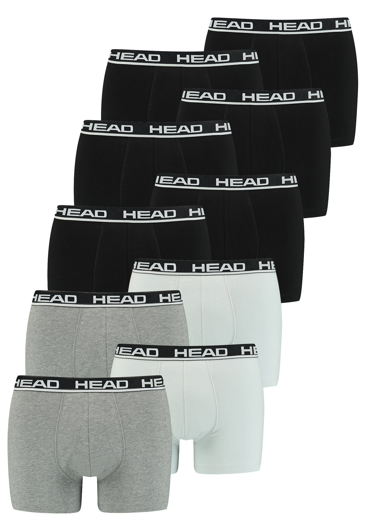 Head Boxershorts Head Basic Boxer 10P (Spar-Set, 10-St., 10er-Pack) Black/Grey Combo