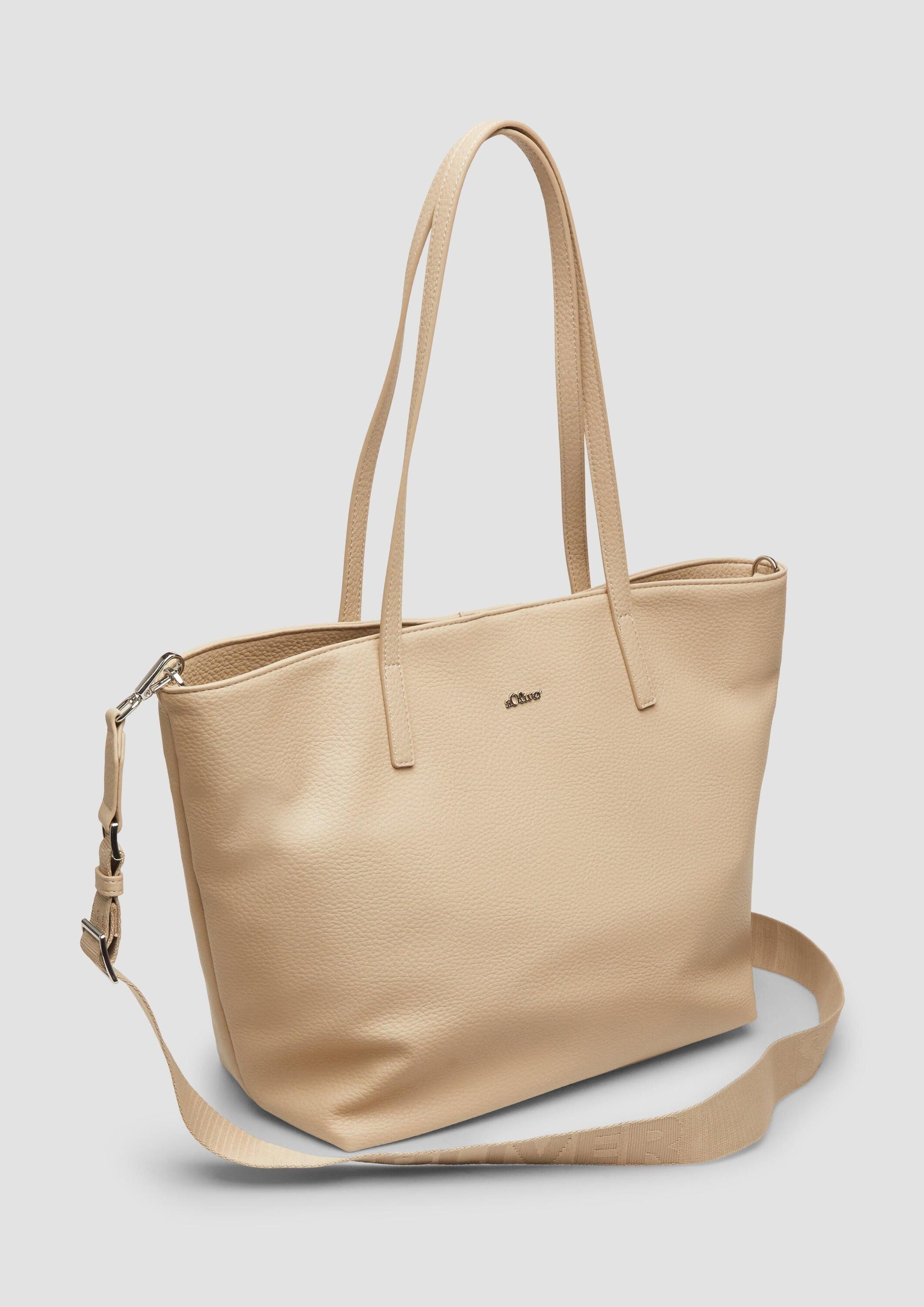 s.Oliver Shopper Tasche, Shopper in Leder-Optik mit abnehmbarem Schultergurt