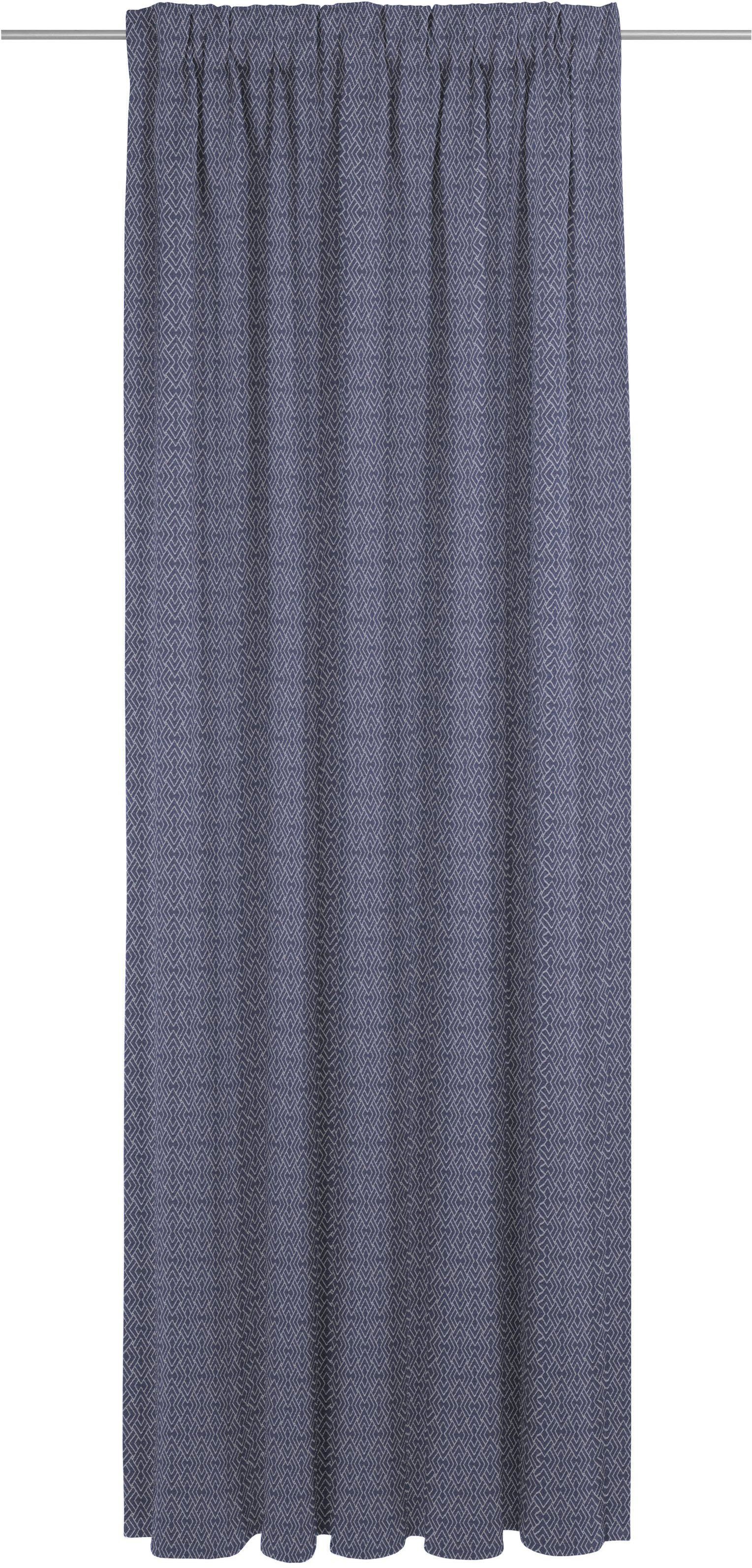 Vorhang Graphic Ventus, Adam, Multifunktionsband (1 St), blickdicht, Jacquard, nachhaltig aus Bio-Baumwolle dunkelblau