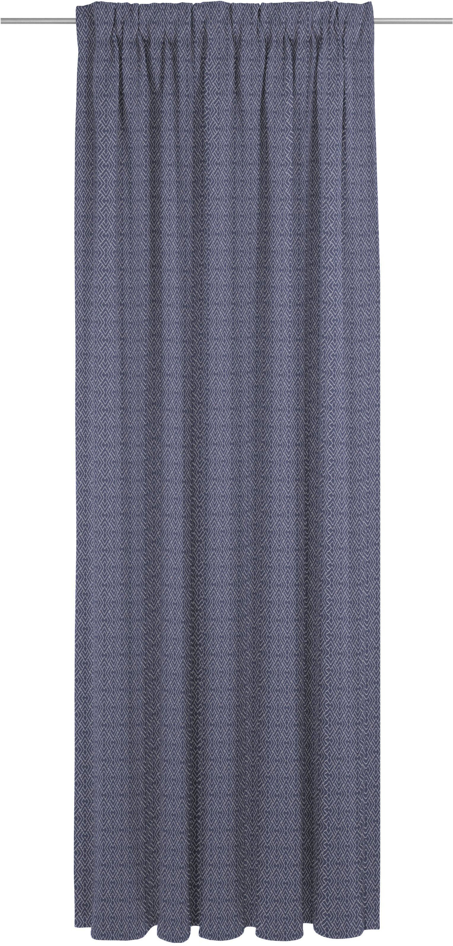 Vorhang Graphic Ventus, Jacquard, St), dunkelblau nachhaltig (1 Adam, Bio-Baumwolle Multifunktionsband aus blickdicht