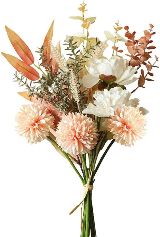 Kunstblumenstrauß Kunstblumen Künstliche Pflanzen Blumen Deko Hortensien Seide, Diwzbyn