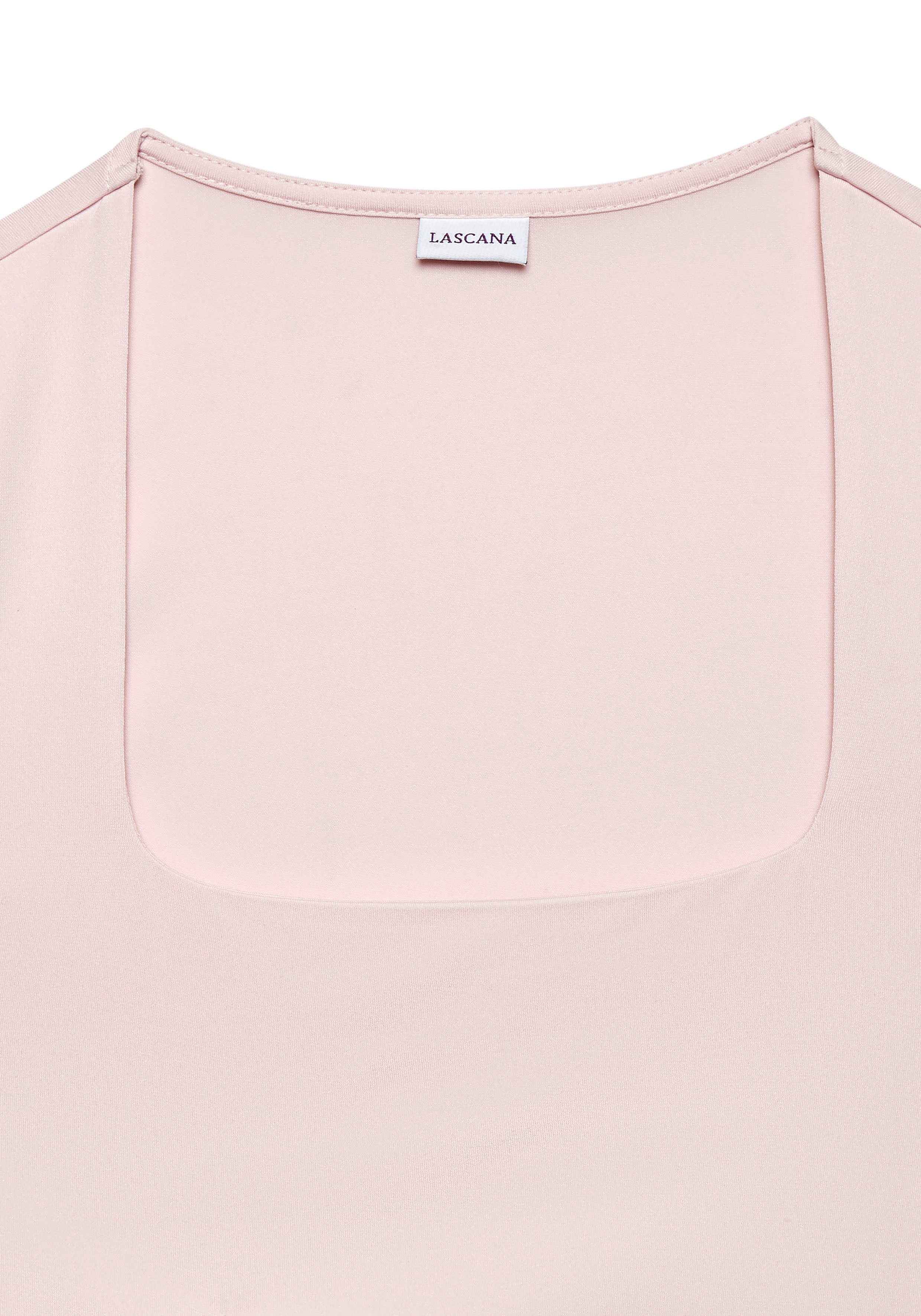 LASCANA Tanktop aus glatter Jerseyqualität, bügelfrei elegantes Basic-Top, breite Träger, Jerseytop mit Karree-Ausschnitt – Bild 5 von 5
