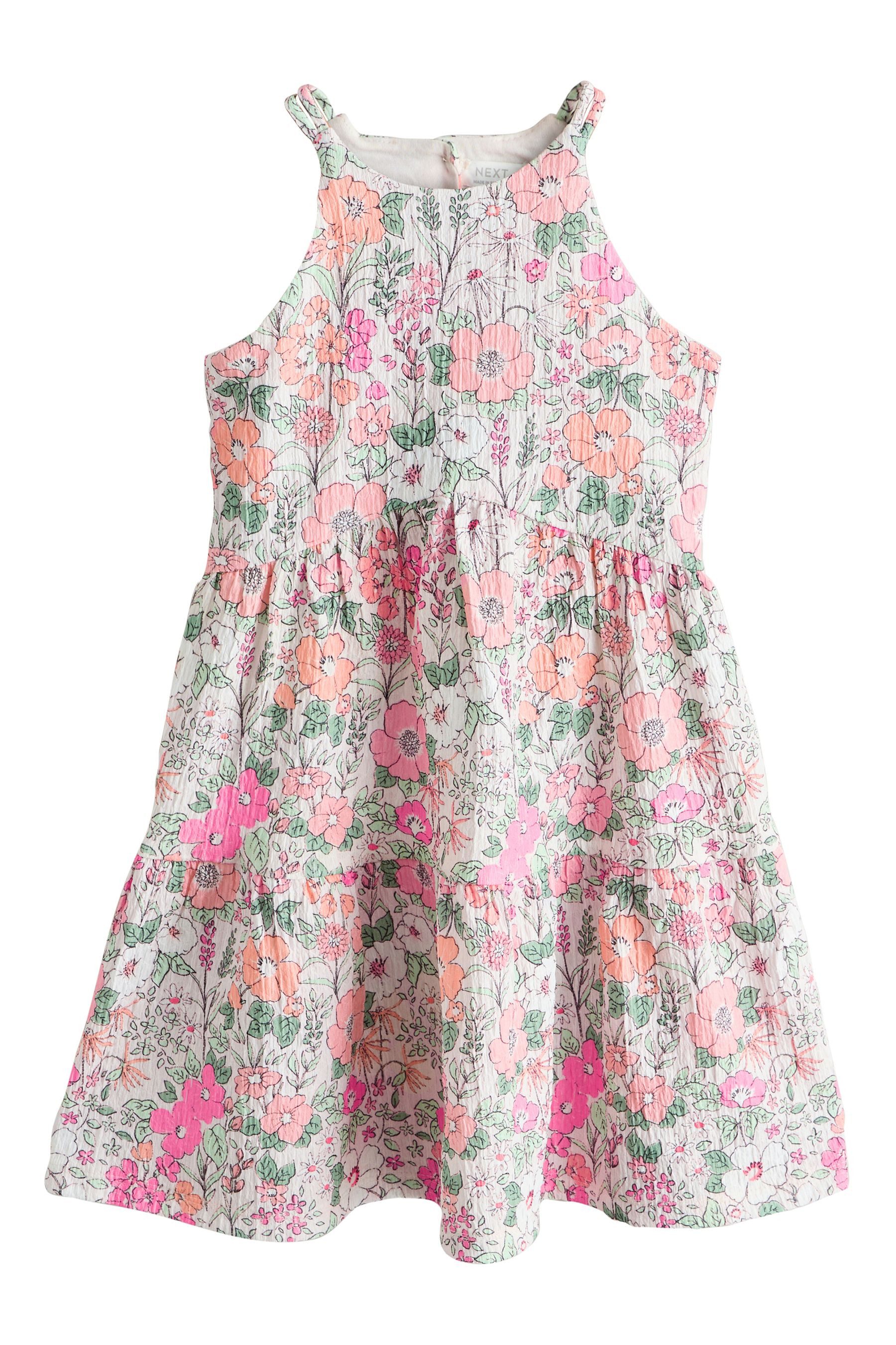 Next Trägerkleid Sommerkleid mit Trägern und Knitteroptik (1-tlg)