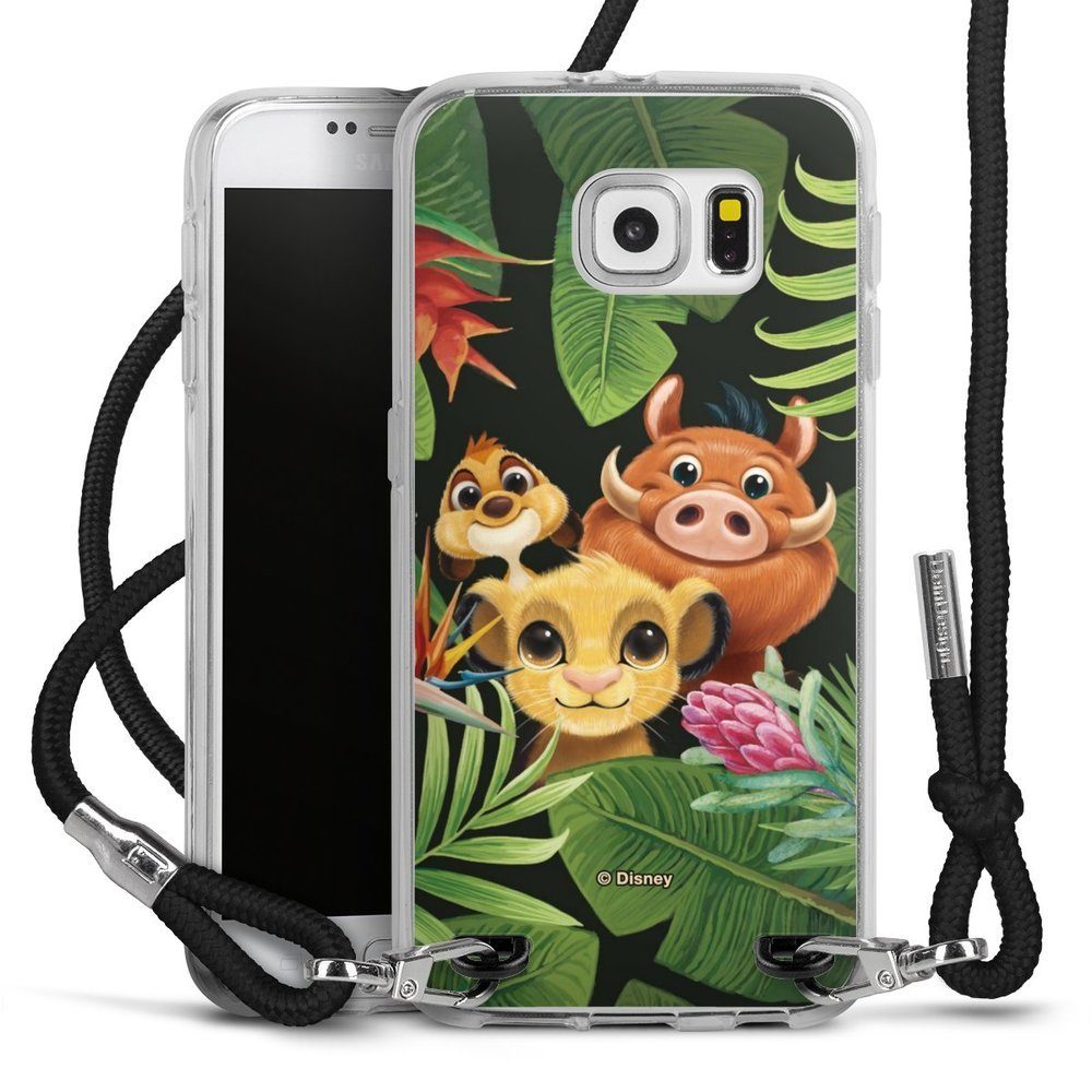 DeinDesign Handyhülle Disney Simba Timon und Pumbaa Simbas Friends, Samsung Galaxy S6 Handykette Hülle mit Band Case zum Umhängen