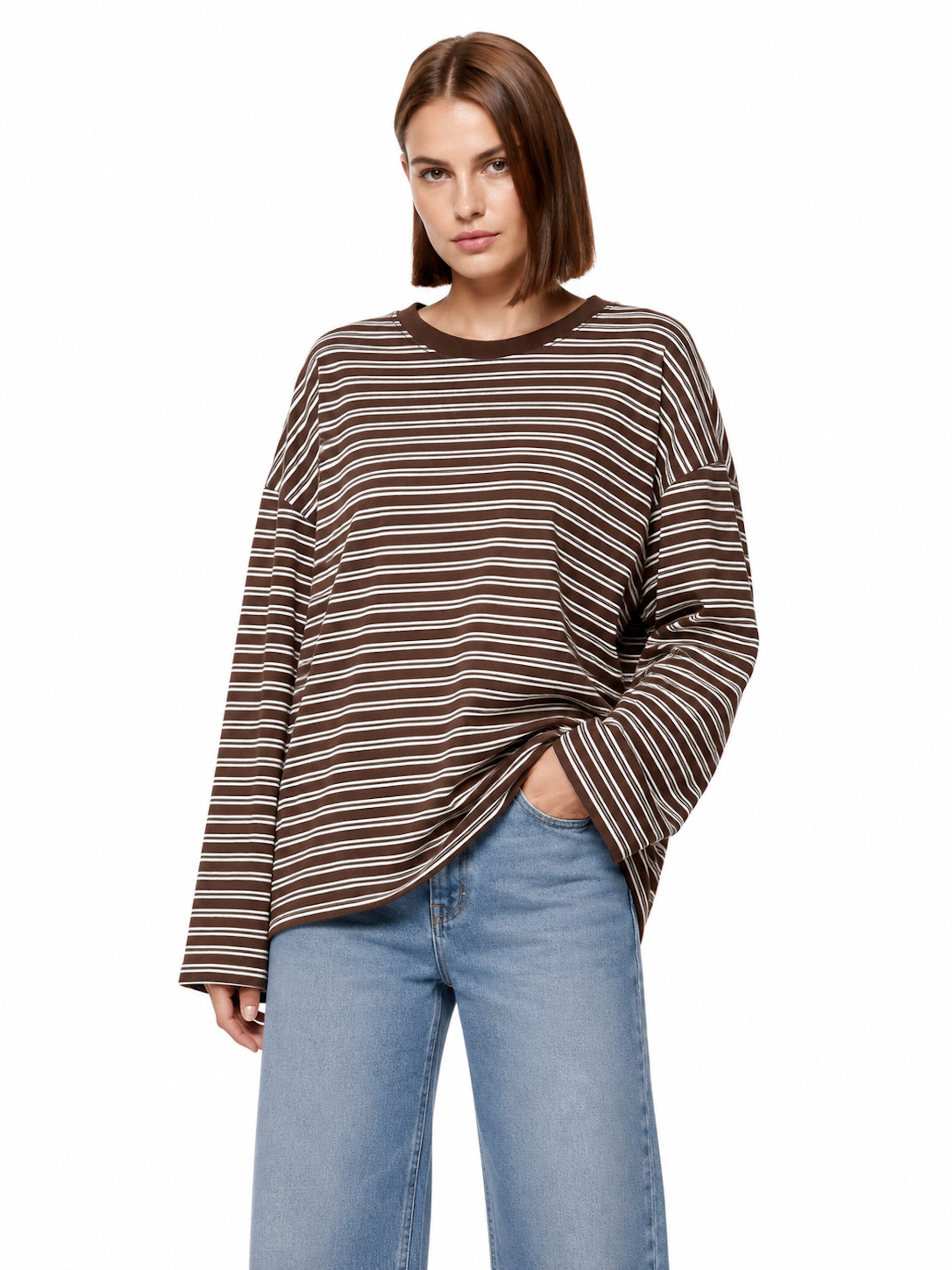 Worldclassca Longsleeve WORLDCLASSCA Longsleeve Streifen Langarm Shirt Sweatshirt Gestreift Neue Kollektion - Stilvolle und gemütliche Mode für Damen