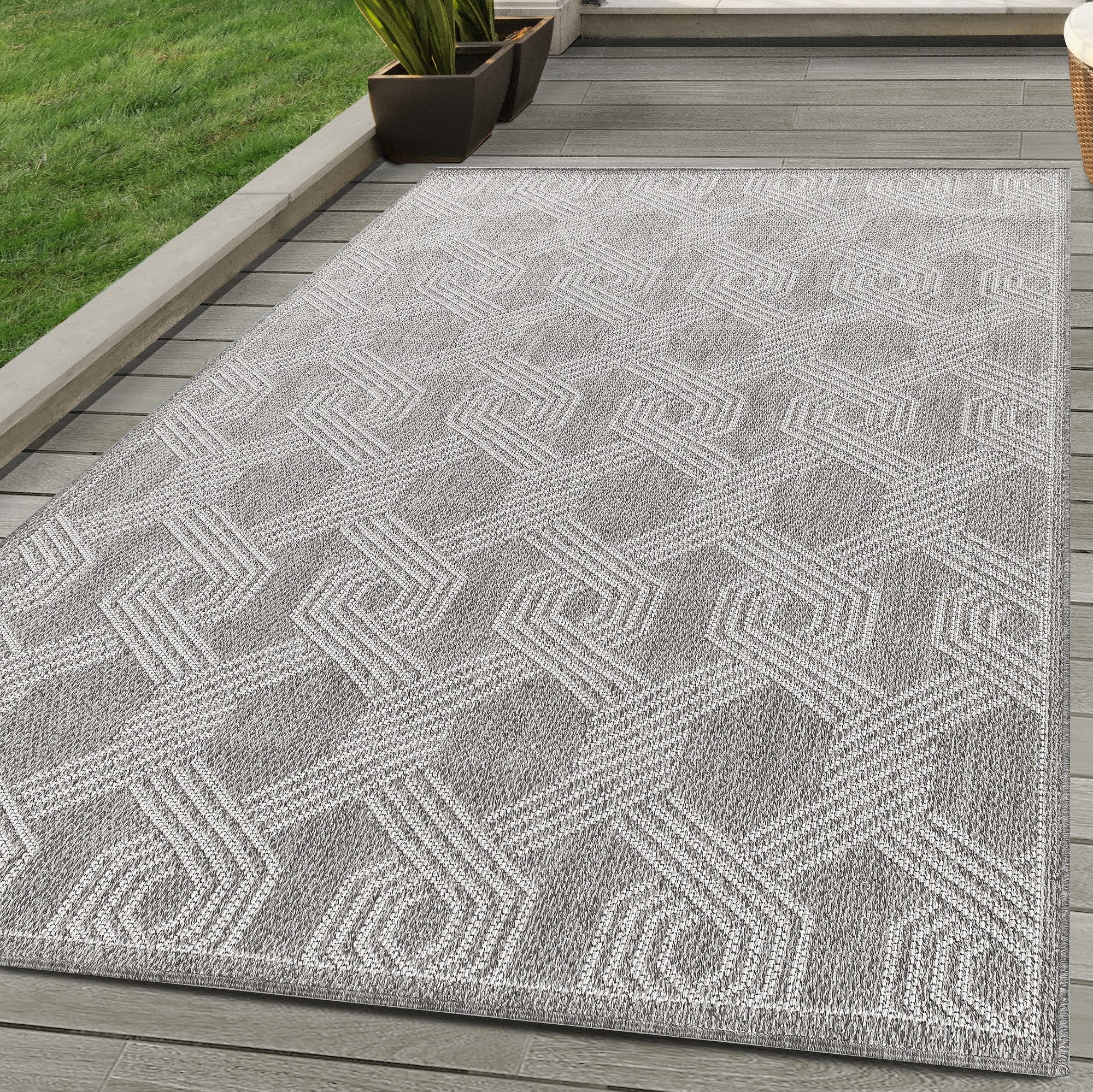 Carpettex Outdoorteppich Geometrisch Design, Läufer, Höhe: 7 mm, Outdoor Te günstig online kaufen