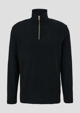 s.Oliver Langarmshirt Longsleeve aus Baumwollmix Reißverschluss