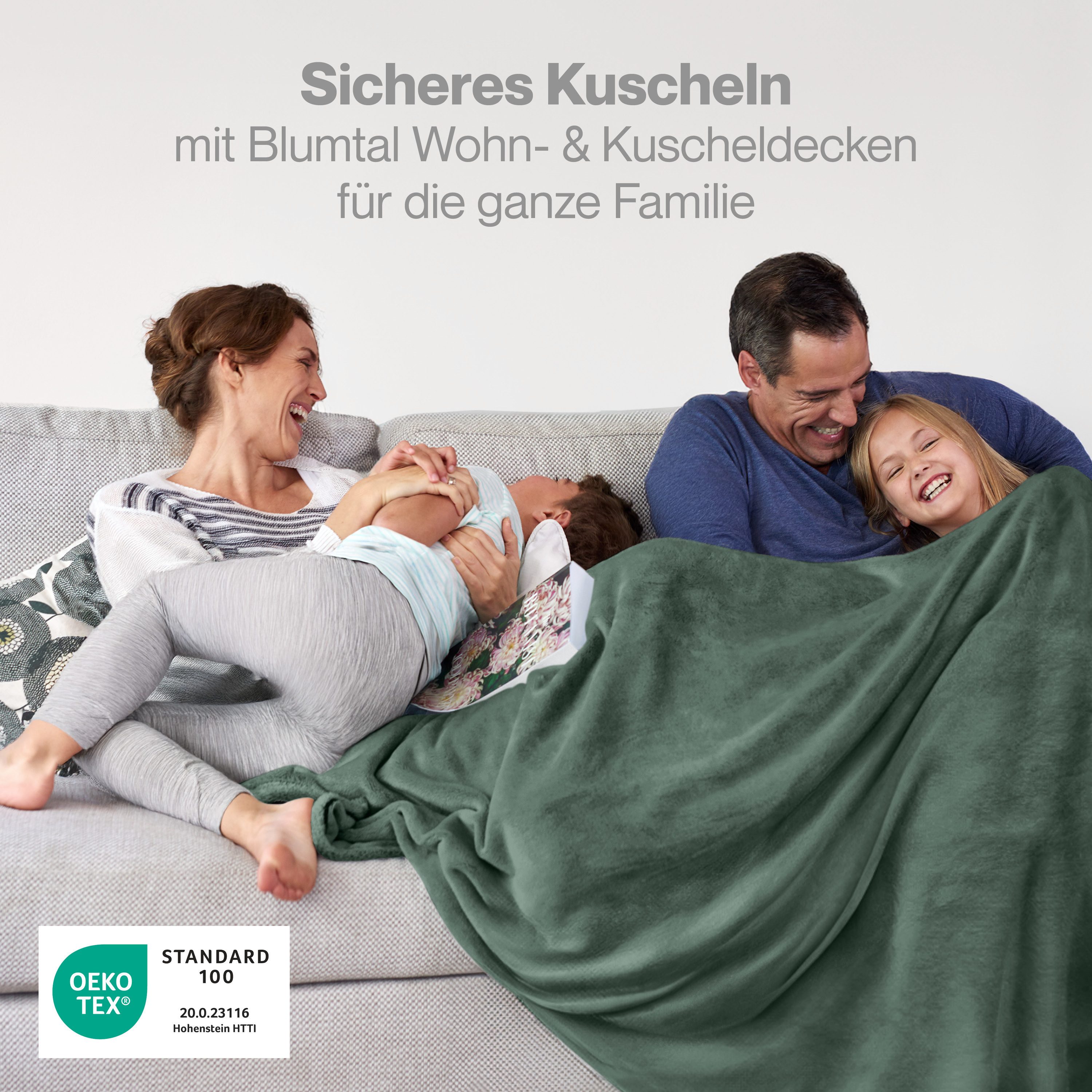 Wohndecke Kuschelige Fleecedecke, Oeko-Tex zertifizierte Decke, Blumtal günstig online kaufen