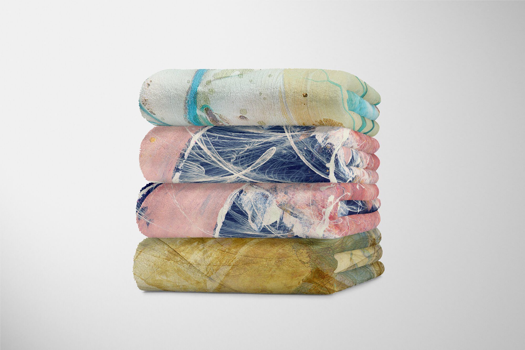 Sinus Art mit Handtuch abstrakten Baumwolle-Polyester-Mix Handtuch Strandhandtuch (1-St), Enigma Kuscheldecke Handtücher Motiv, Saunatuch