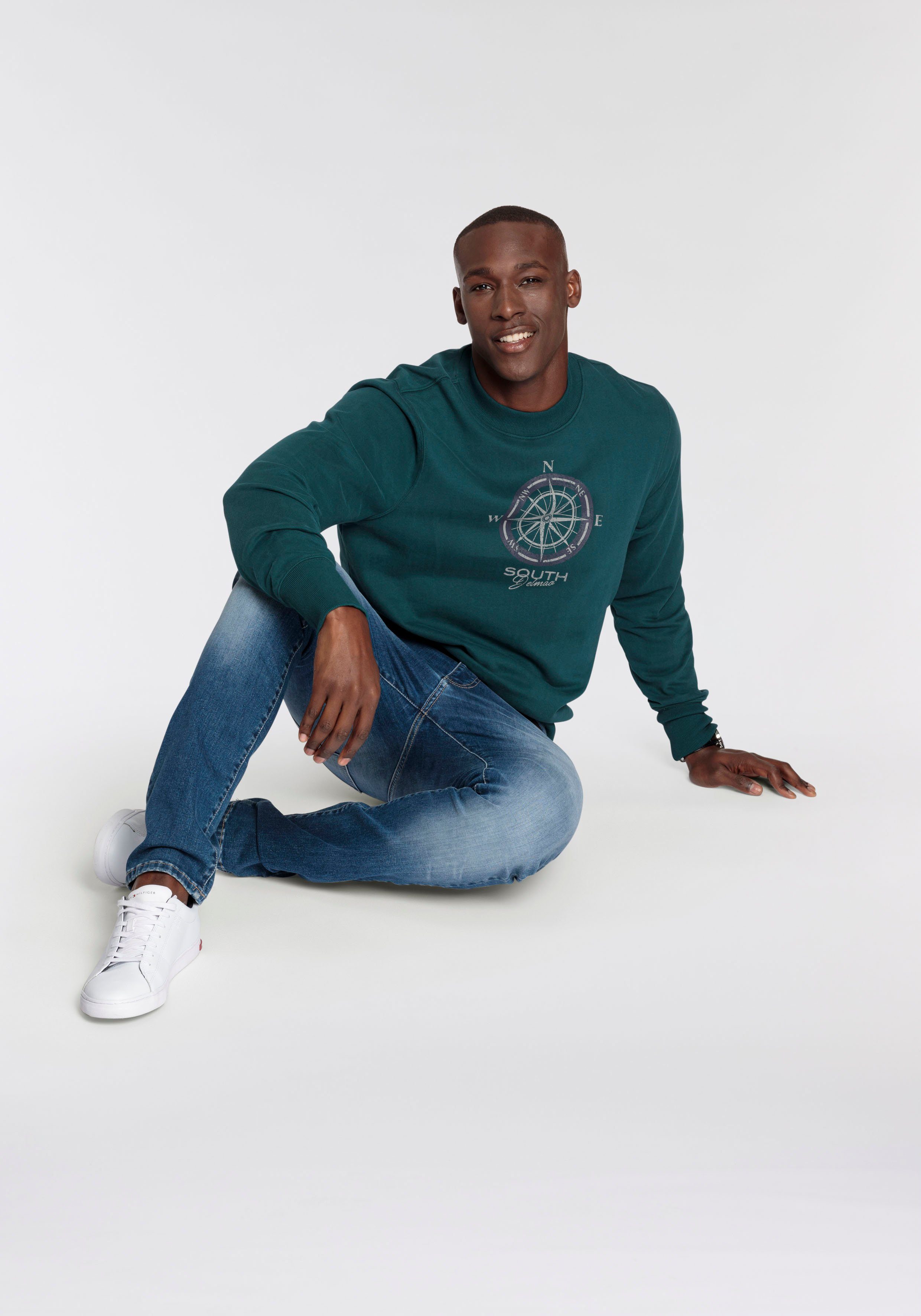 DELMAO Sweatshirt lange Ärmel, lässige Passform, mit Print, Rundhals